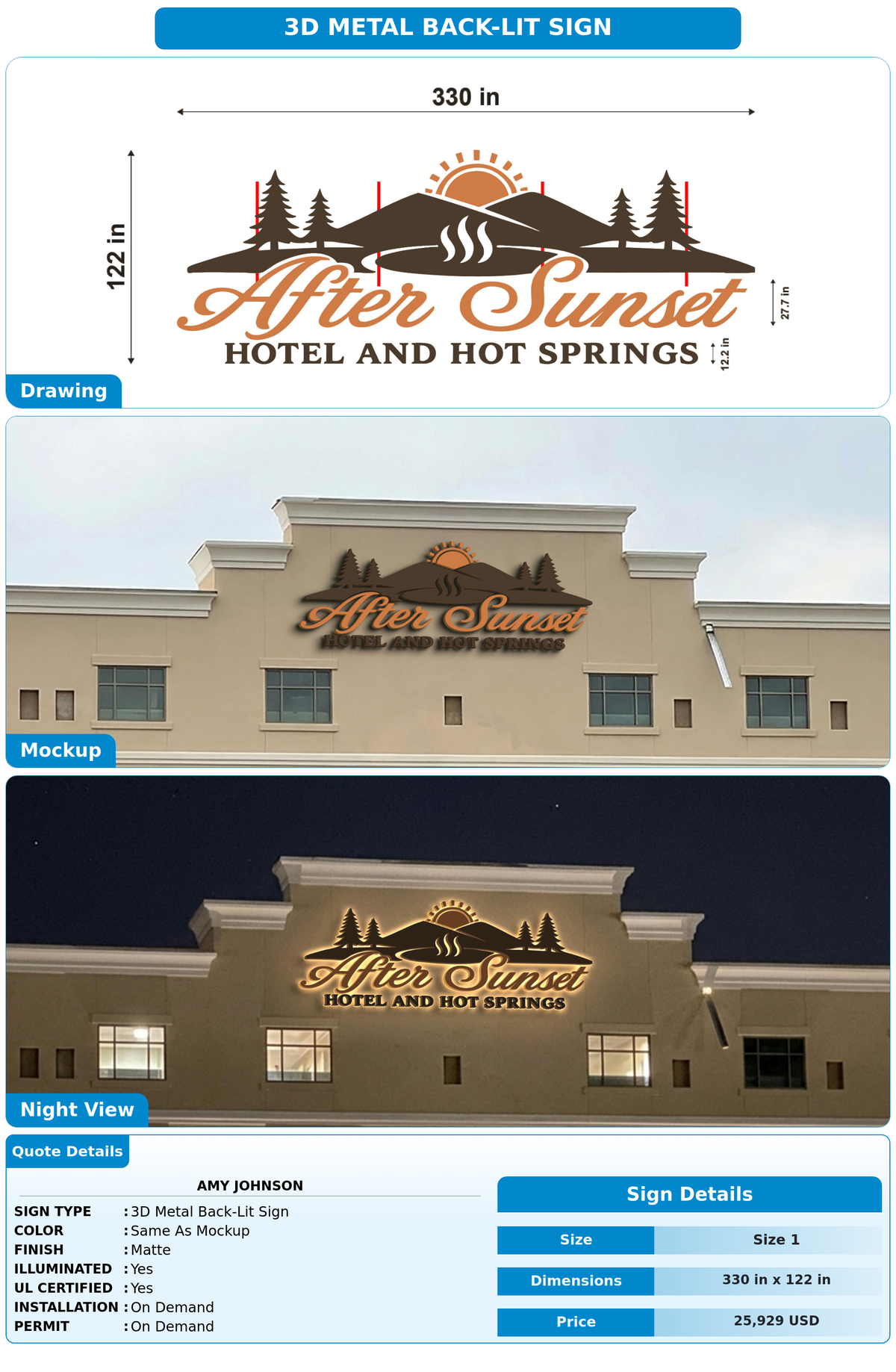 CUSTOM MOCKUP SIGN FOR Amy Johnson
