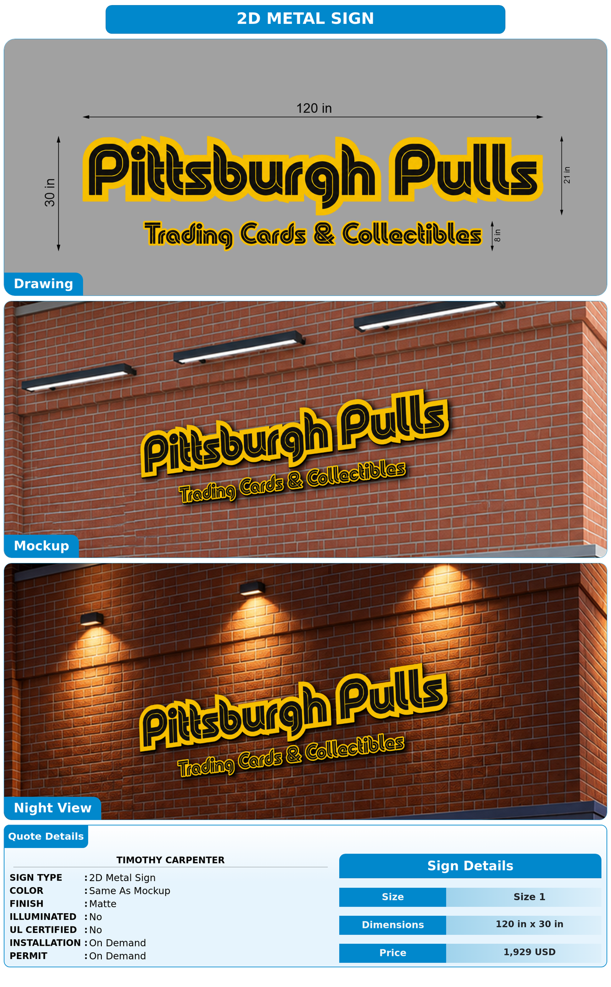 CUSTOM MOCKUP SIGN FOR Timothy Carpenter