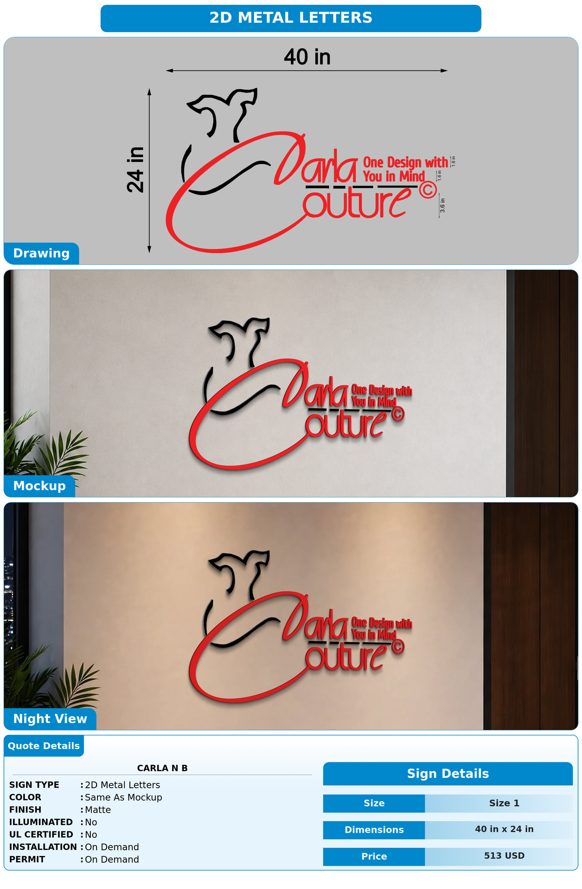 CUSTOM MOCKUP SIGN FOR Carla N B