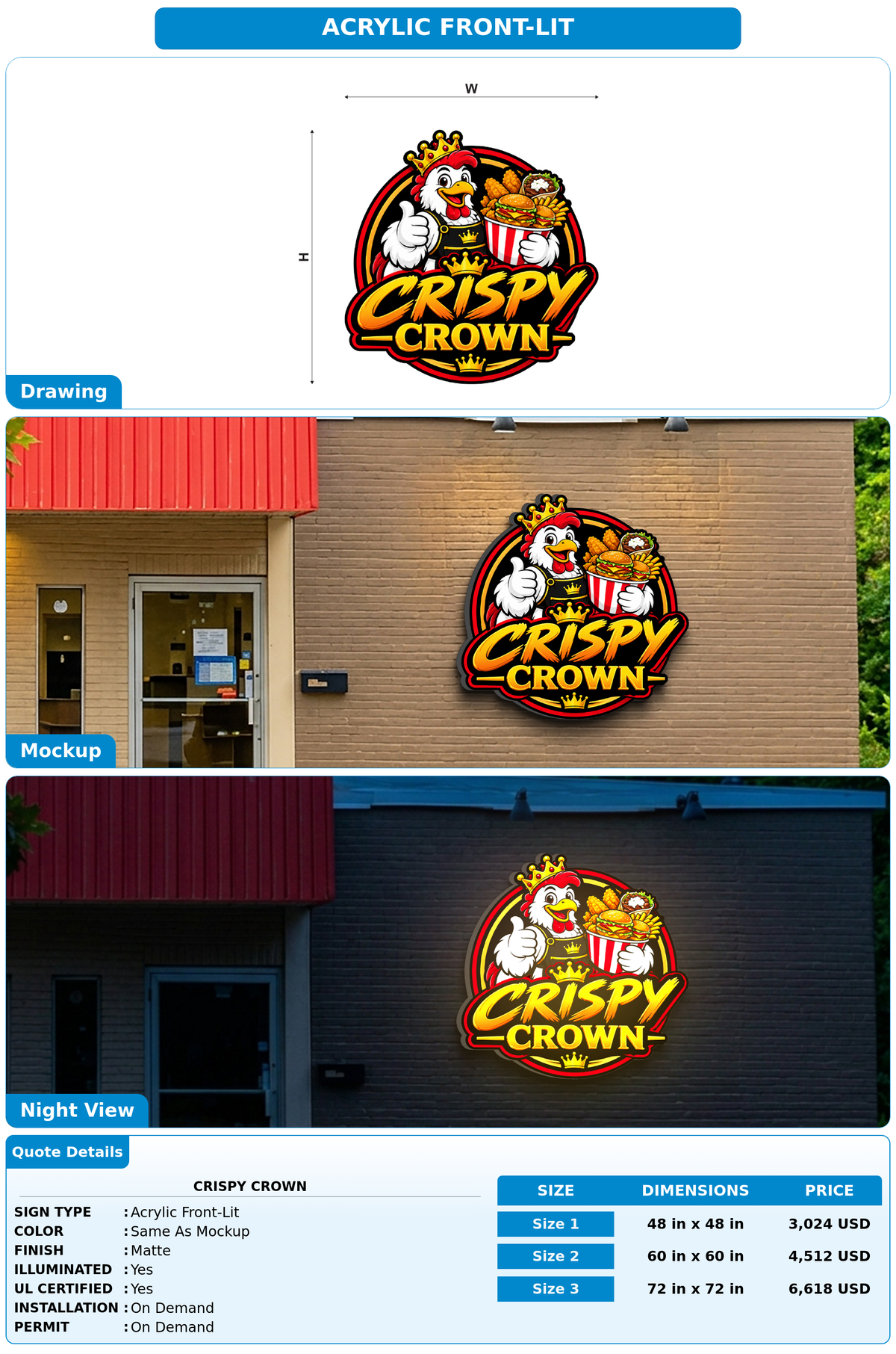 CUSTOM MOCKUP SIGN FOR Crispy Crown