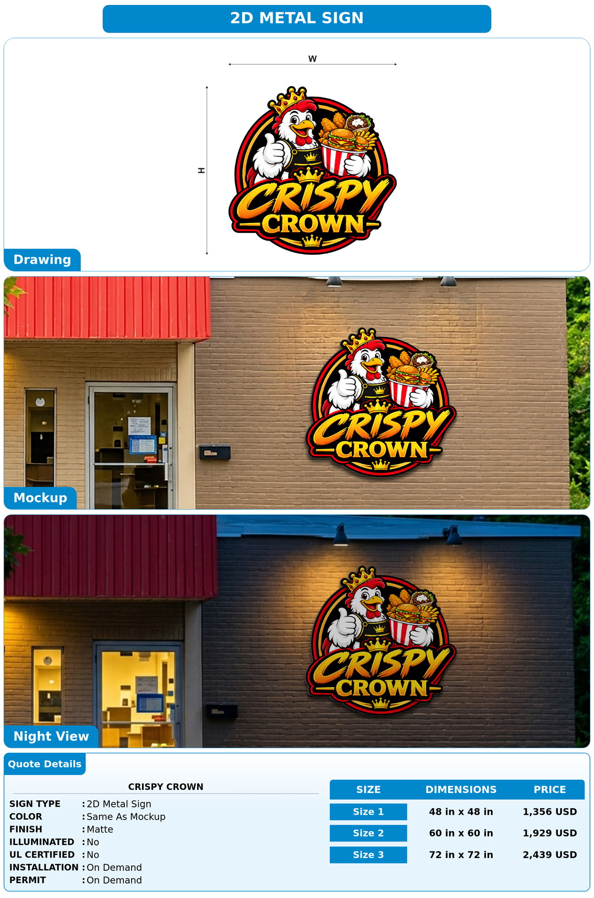 CUSTOM MOCKUP SIGN FOR Crispy Crown