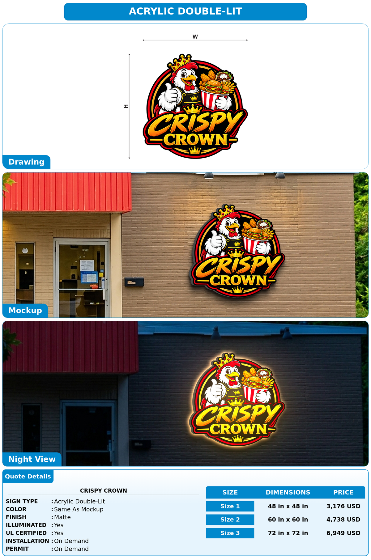 CUSTOM MOCKUP SIGN FOR Crispy Crown