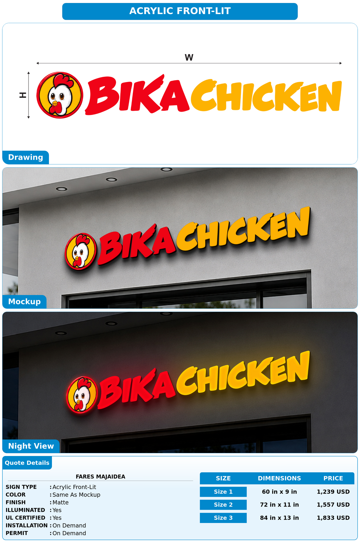 CUSTOM MOCKUP SIGN FOR Fares Majaidea