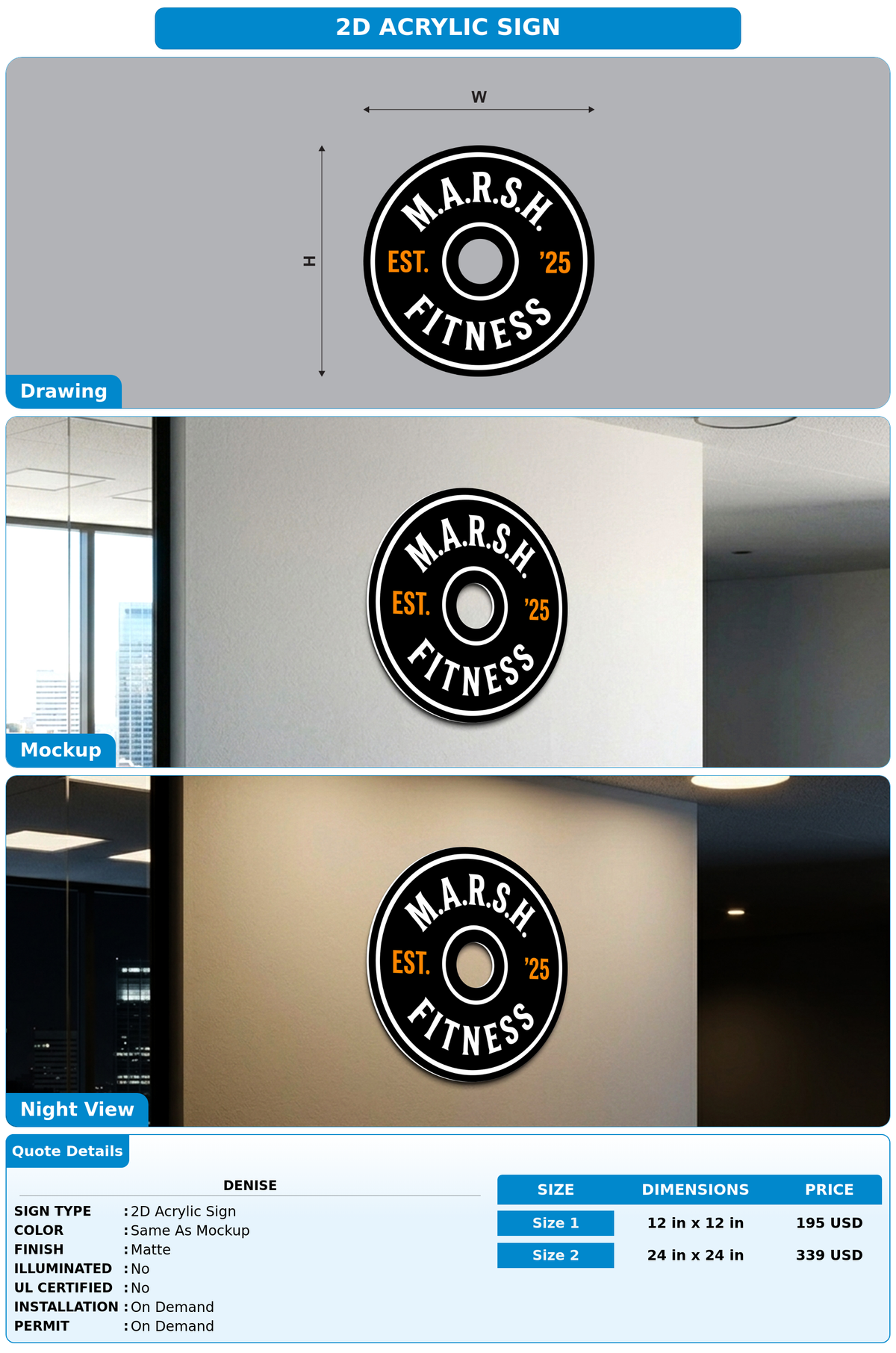 CUSTOM MOCKUP SIGN FOR Denise