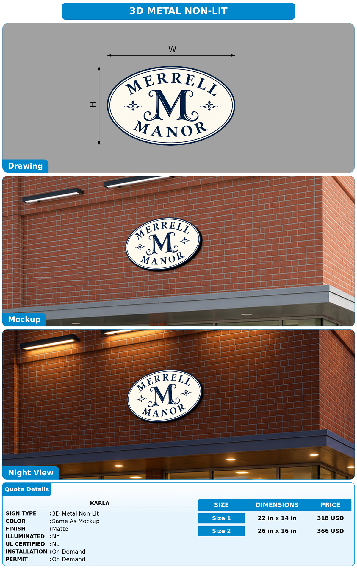 CUSTOM MOCKUP SIGN FOR Karla