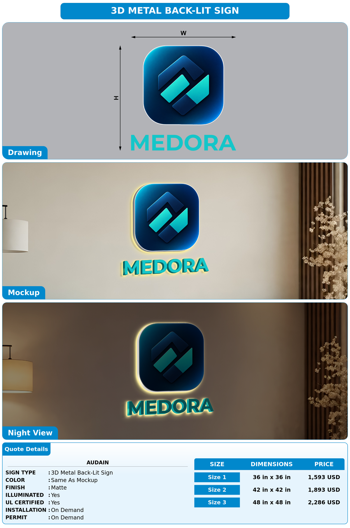 CUSTOM MOCKUP SIGN FOR Audain