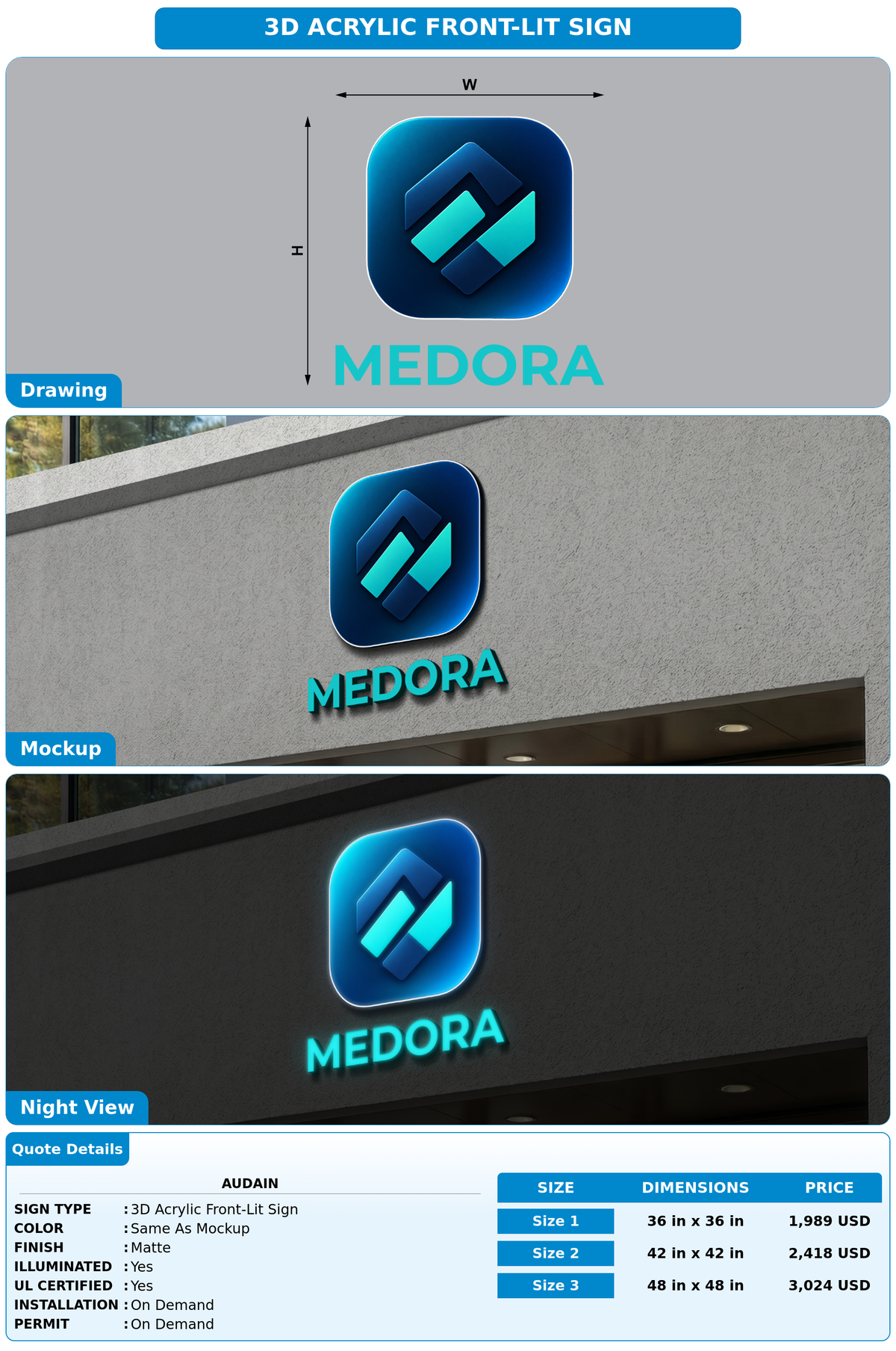 CUSTOM MOCKUP SIGN FOR Audain