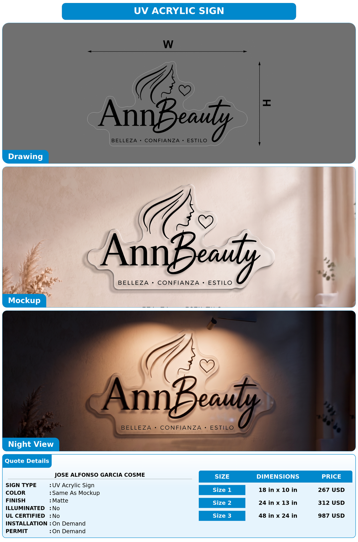CUSTOM MOCKUP SIGN FOR Jose Alfonso Garcia Cosme