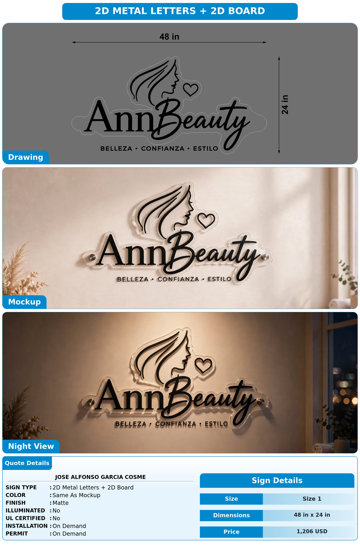 CUSTOM MOCKUP SIGN FOR Jose Alfonso Garcia Cosme