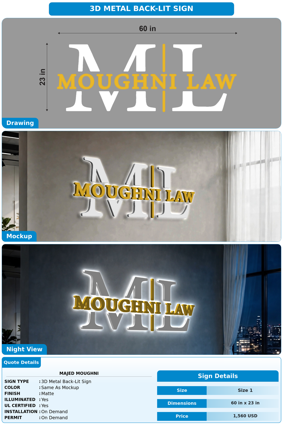 CUSTOM MOCKUP SIGN FOR Majed Moughni