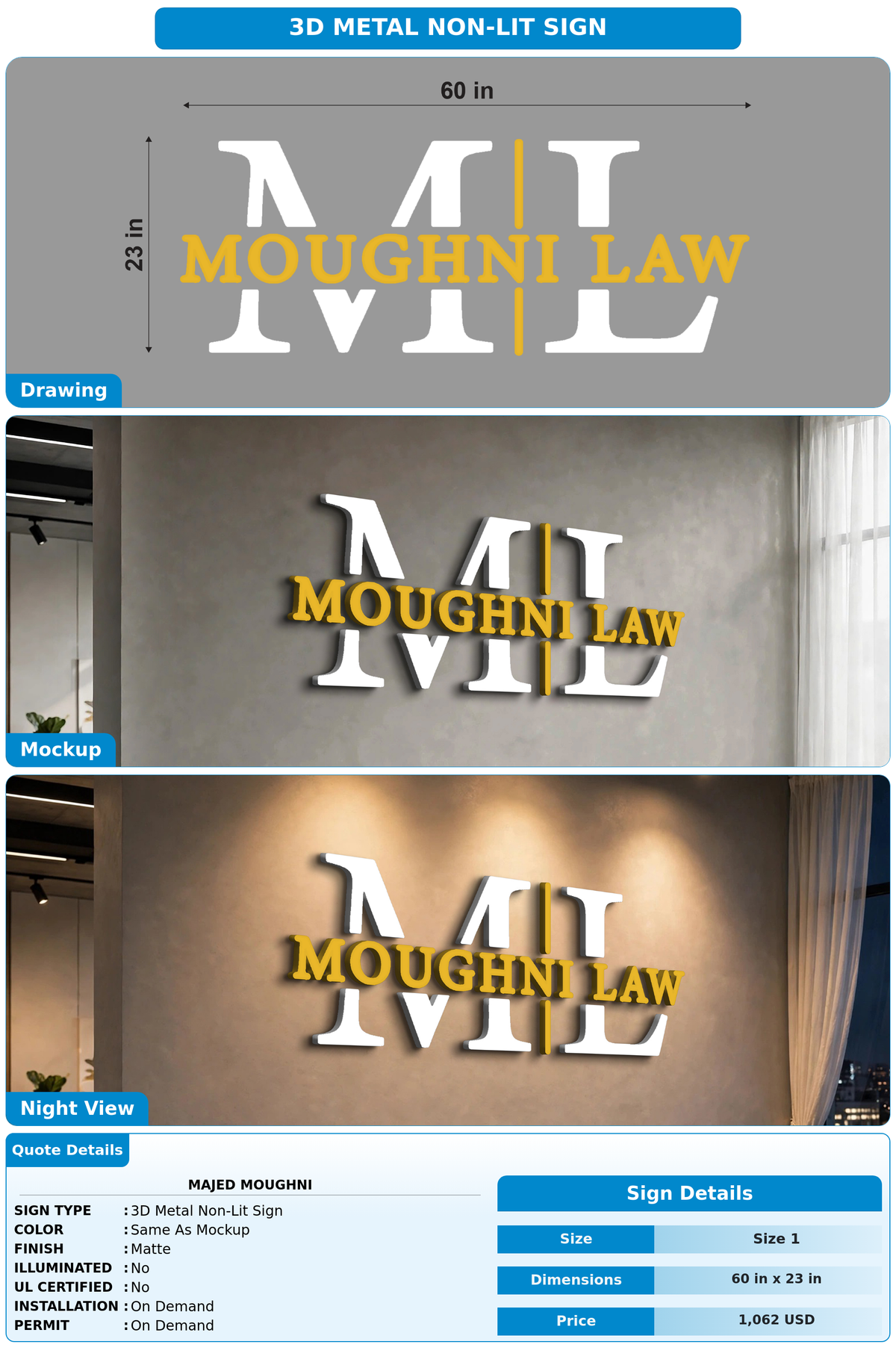 CUSTOM MOCKUP SIGN FOR Majed Moughni
