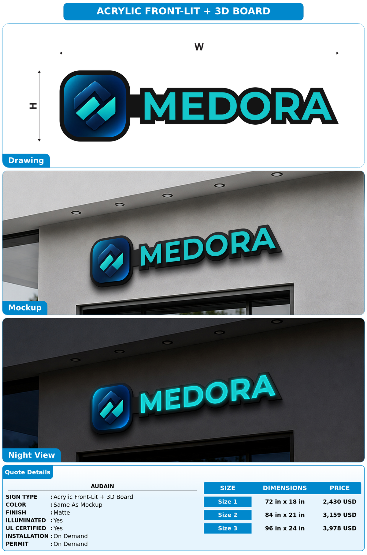 CUSTOM MOCKUP SIGN FOR Audain