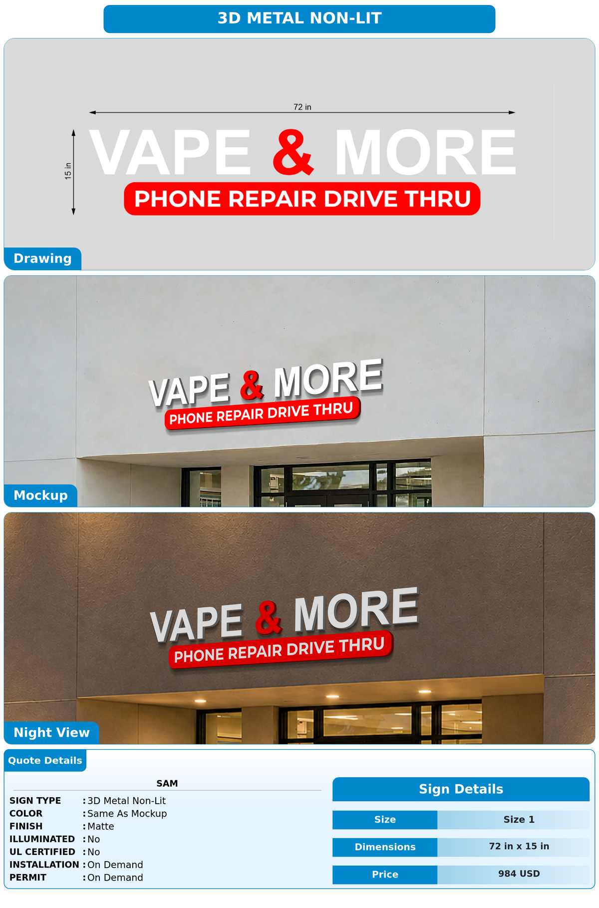 CUSTOM MOCKUP SIGN FOR Sam