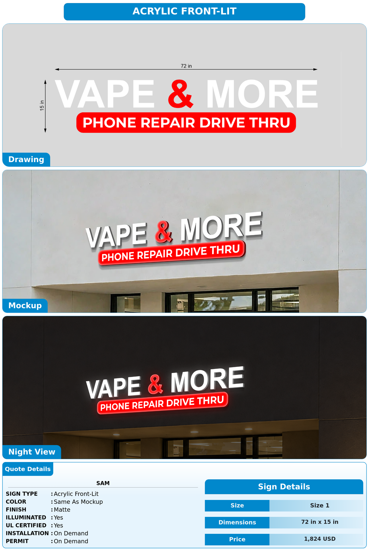 CUSTOM MOCKUP SIGN FOR Sam