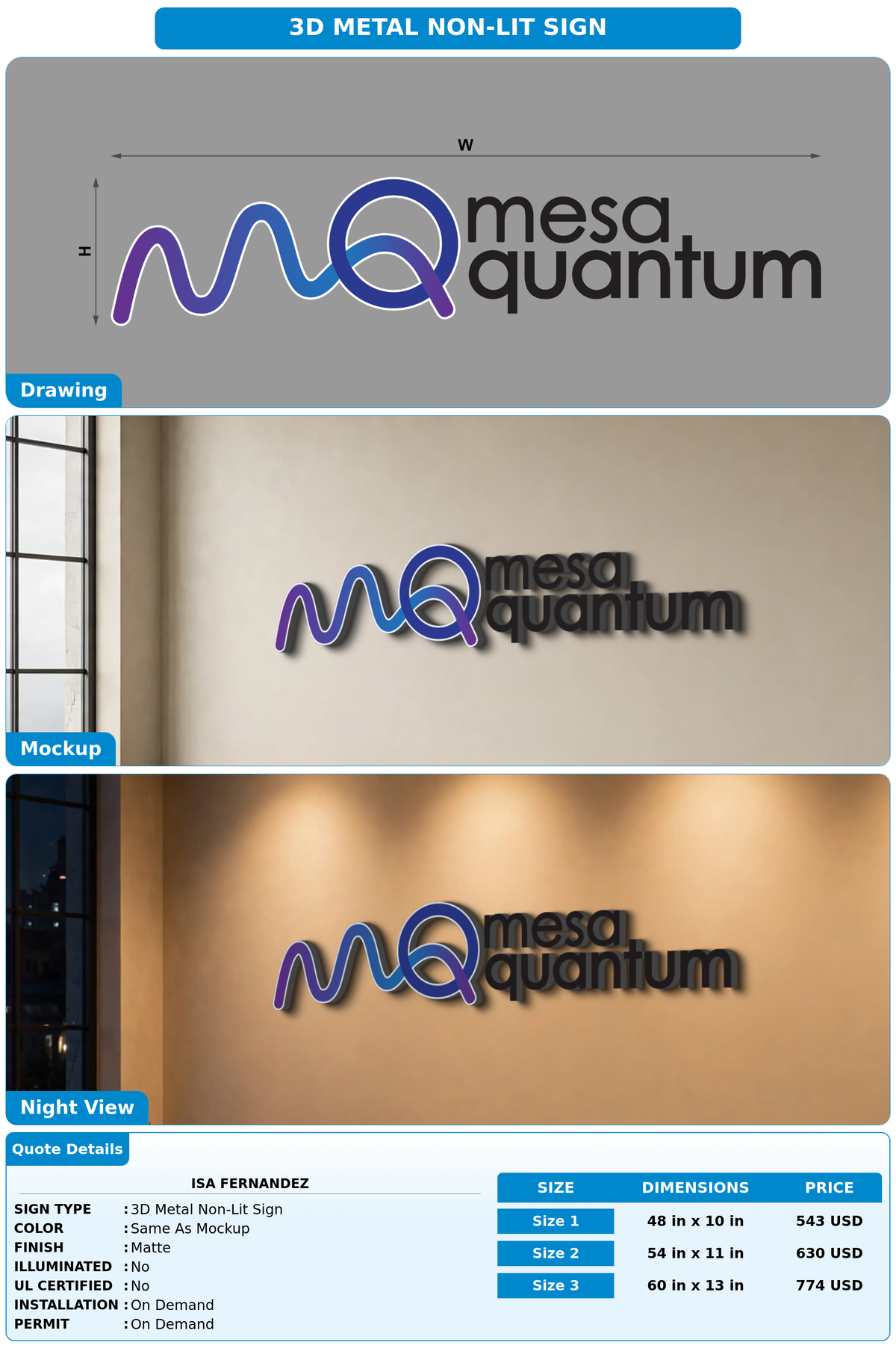 CUSTOM MOCKUP SIGN FOR Isa Fernandez