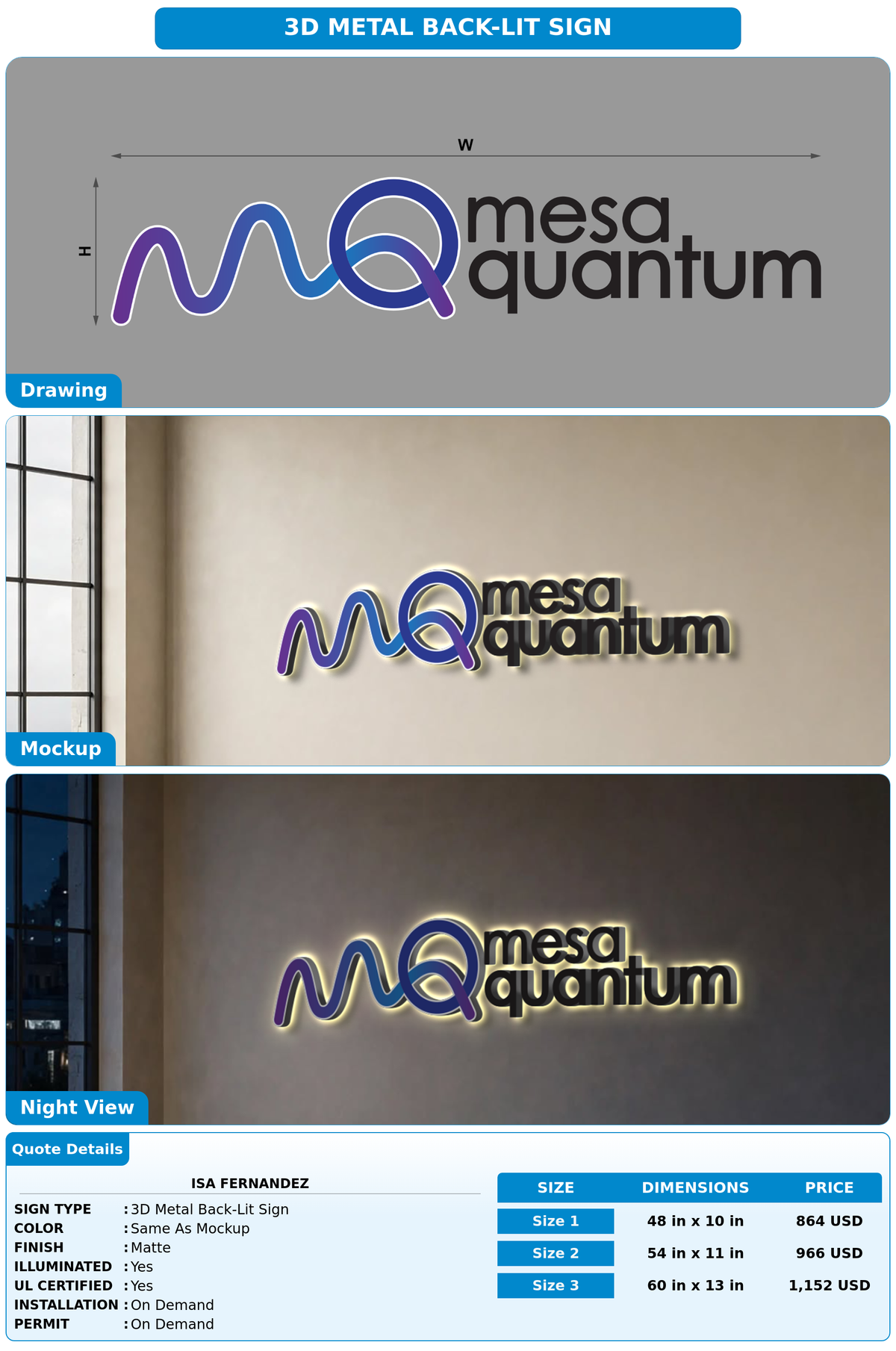 CUSTOM MOCKUP SIGN FOR Isa Fernandez