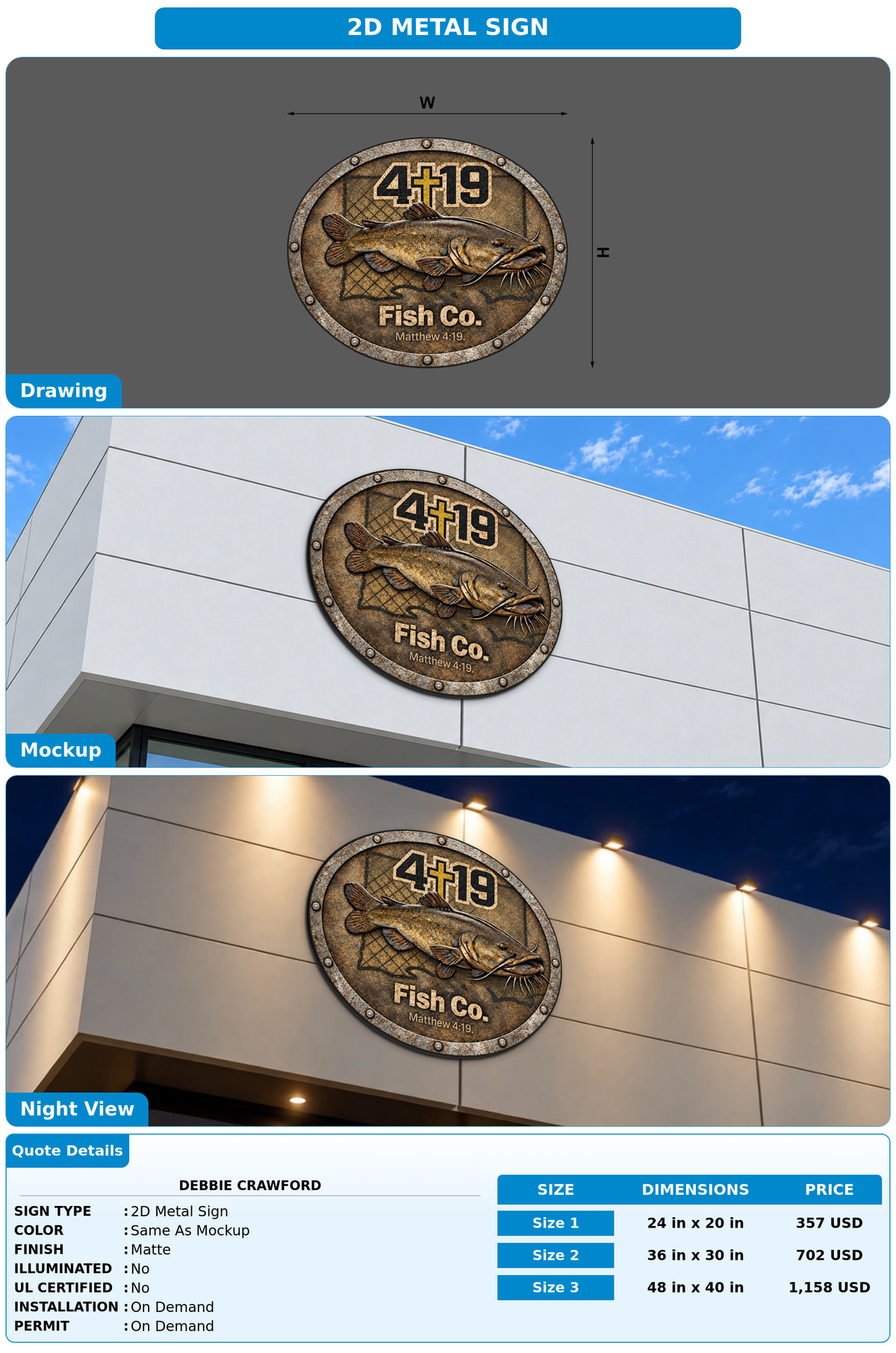 CUSTOM MOCKUP SIGN FOR Debbie Crawford