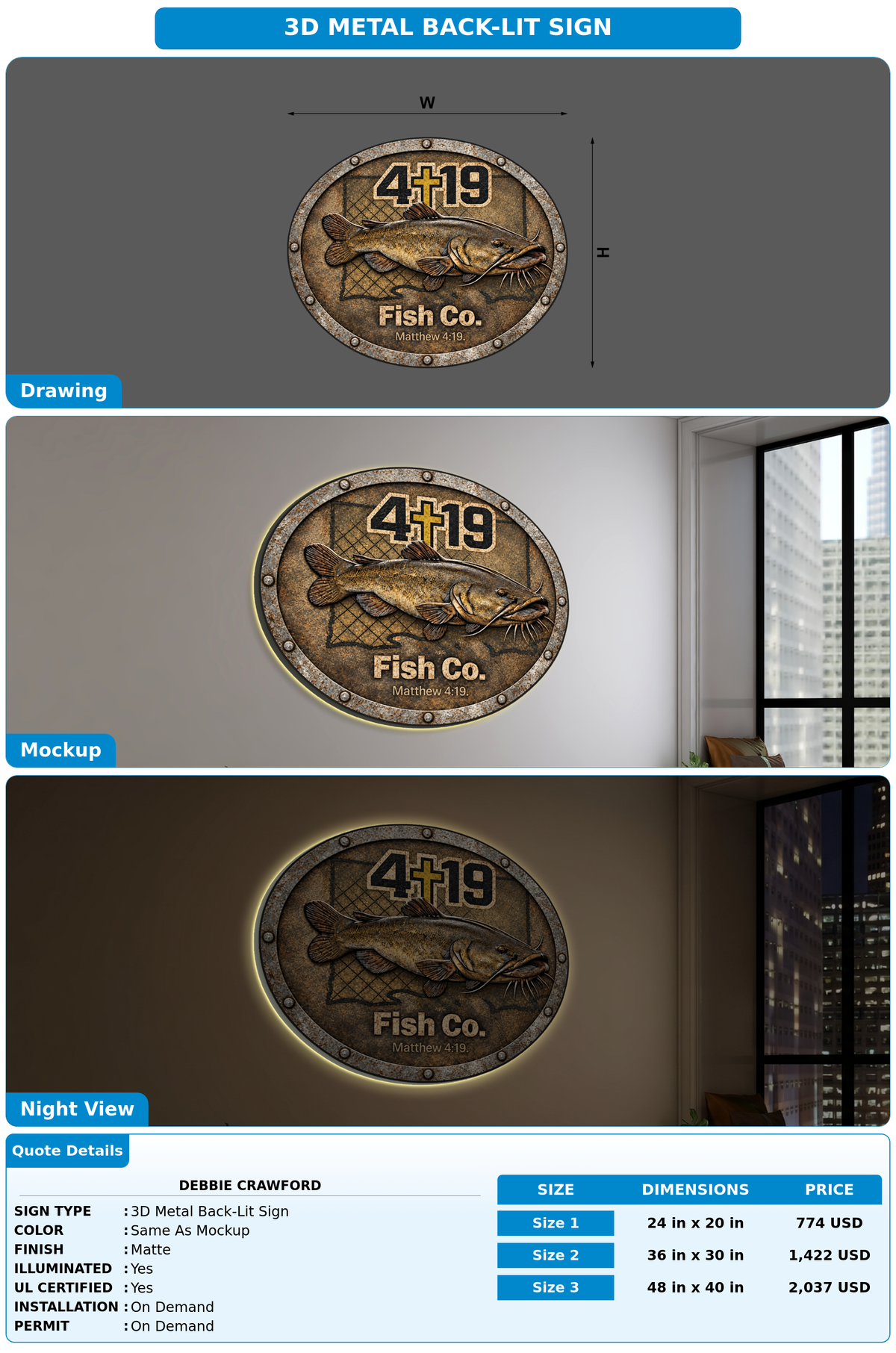 CUSTOM MOCKUP SIGN FOR Debbie Crawford