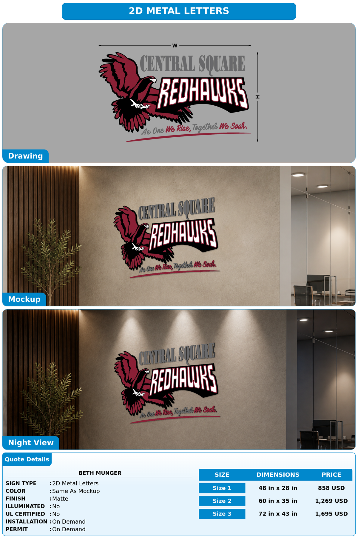 CUSTOM MOCKUP SIGN FOR Beth Munger