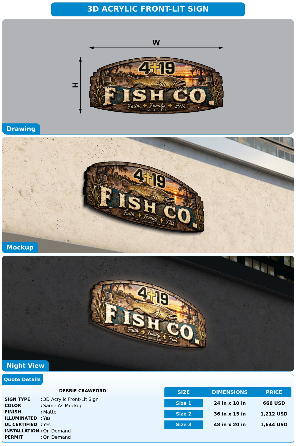 CUSTOM MOCKUP SIGN FOR Debbie Crawford