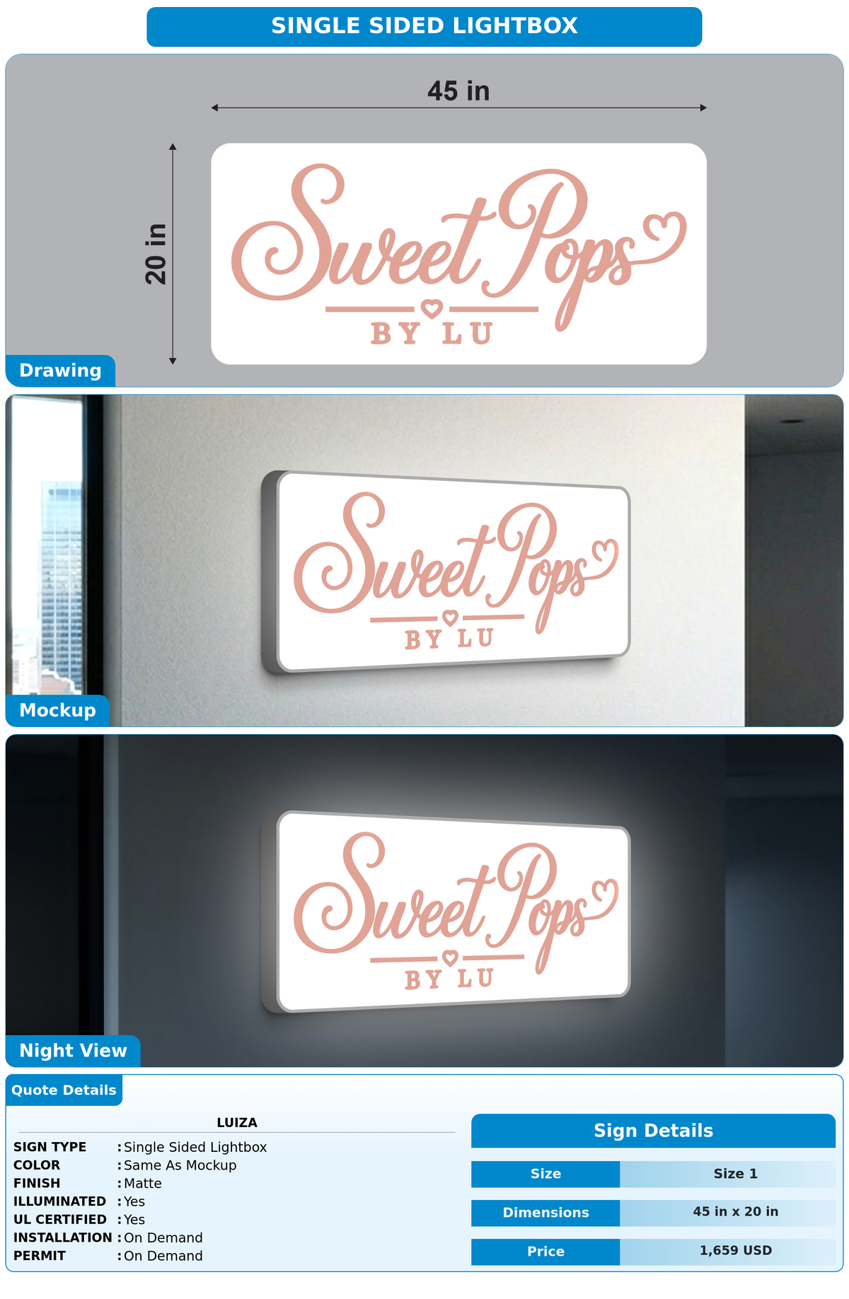 CUSTOM MOCKUP SIGN FOR Luiza