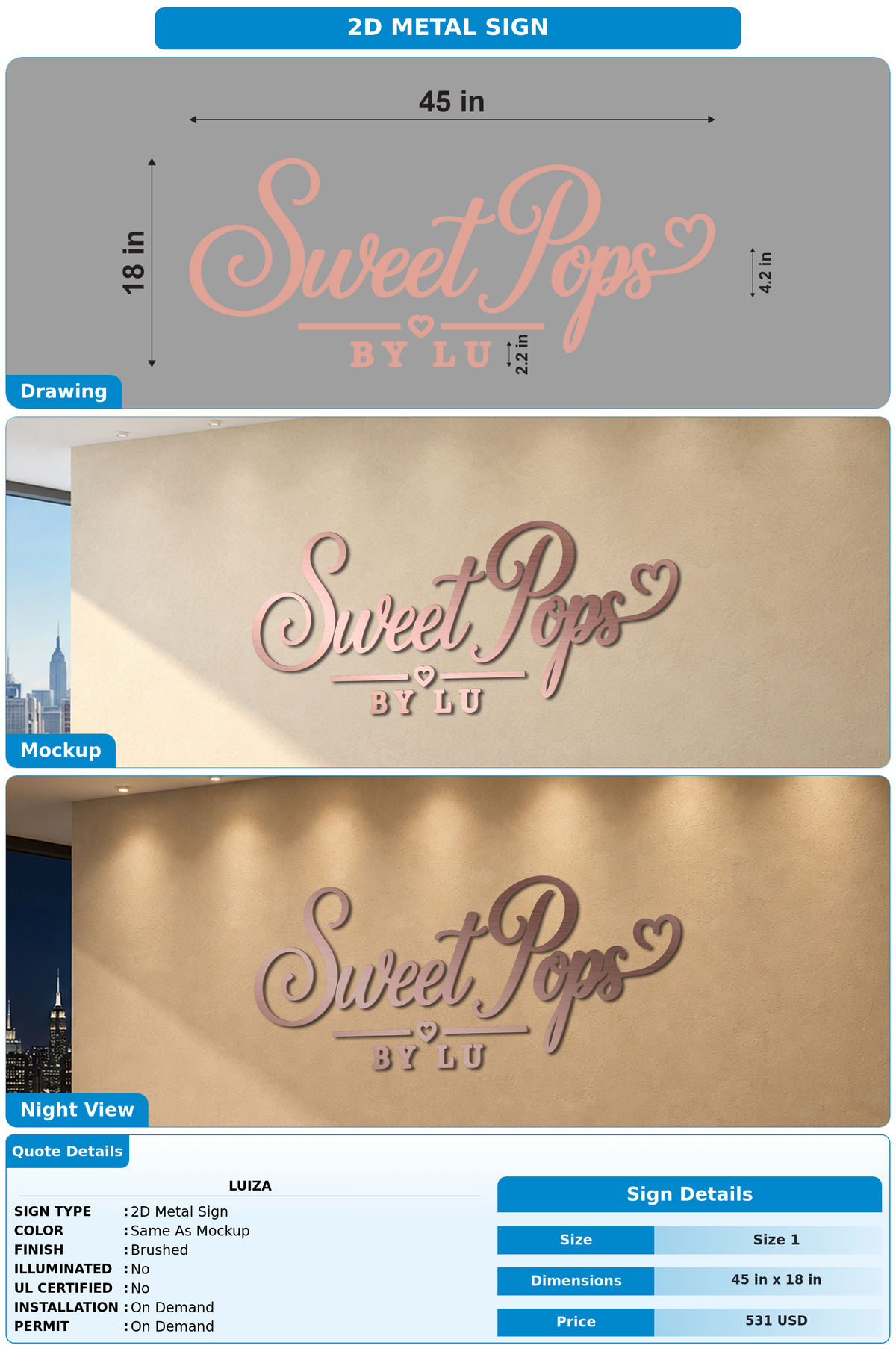 CUSTOM MOCKUP SIGN FOR Luiza