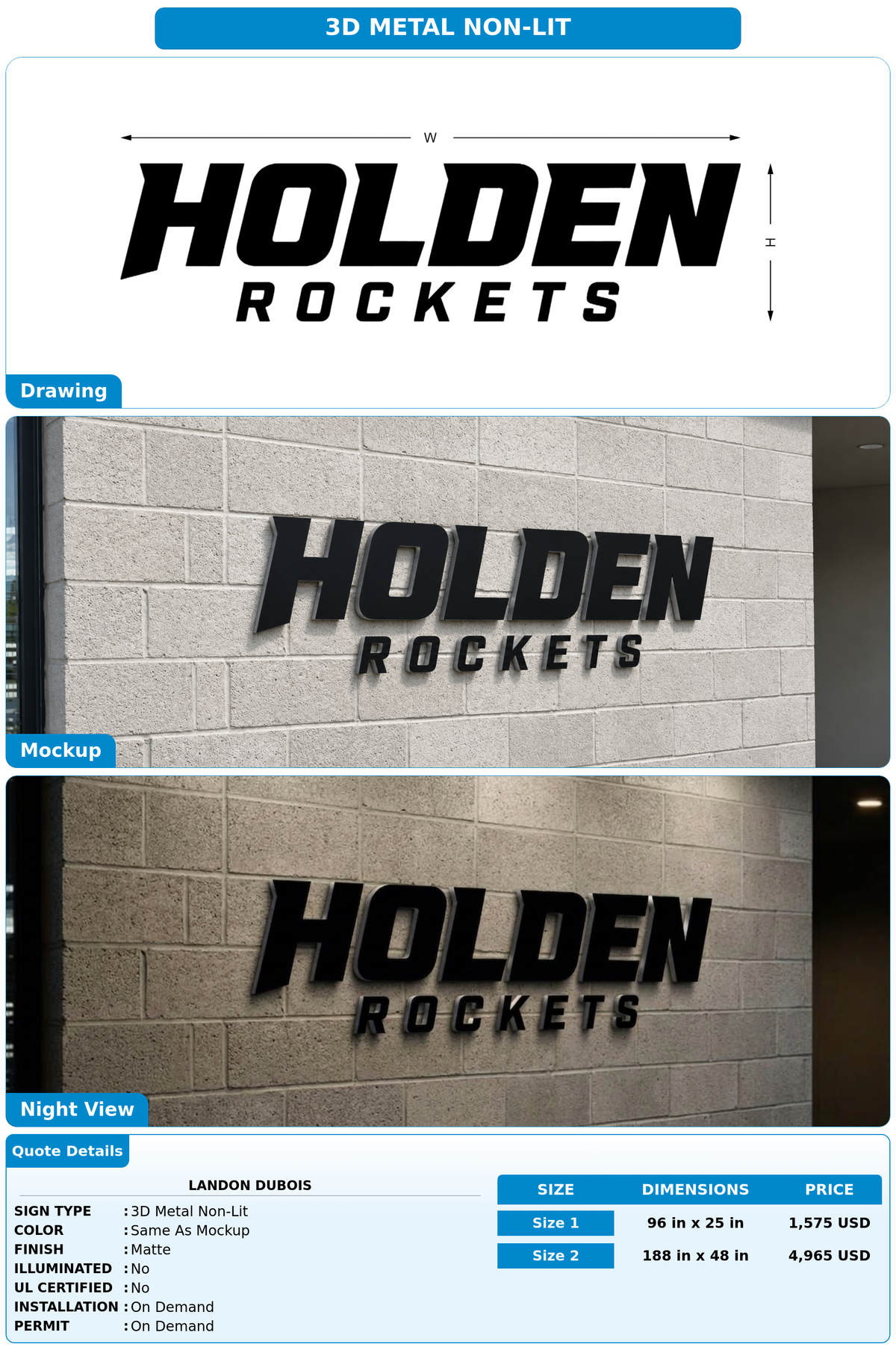 CUSTOM MOCKUP SIGN FOR Landon DuBois