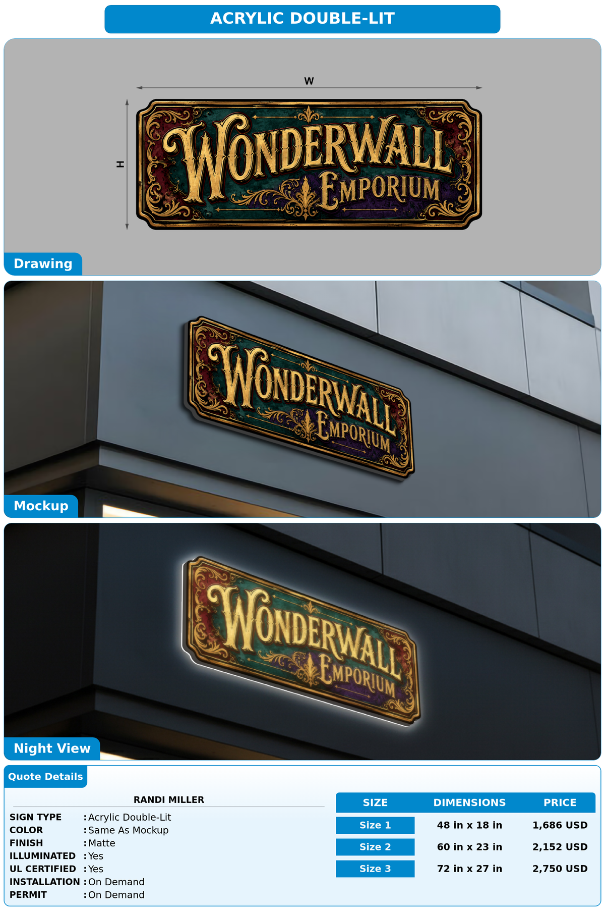 CUSTOM MOCKUP SIGN FOR Randi Miller