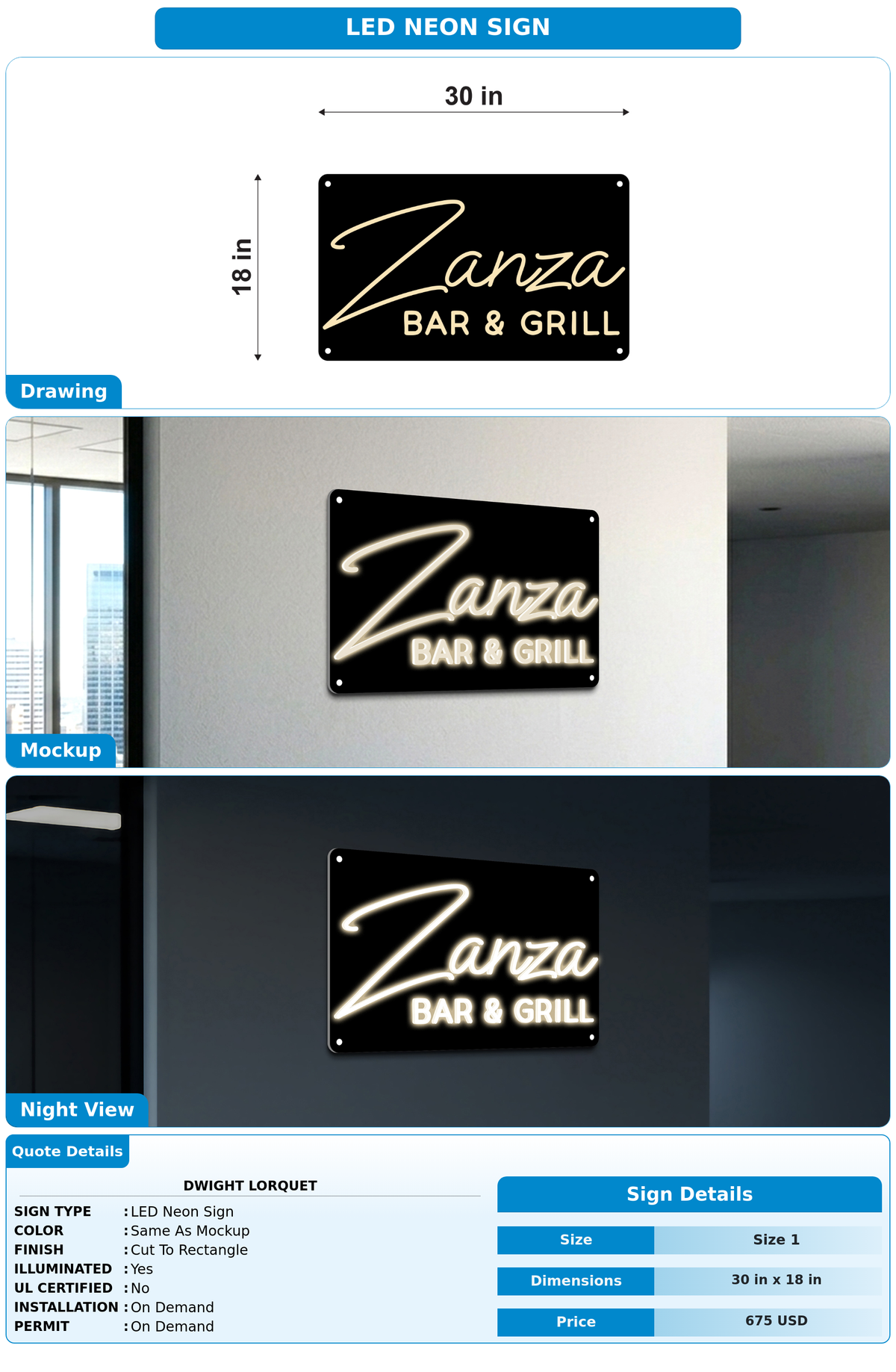 CUSTOM MOCKUP SIGN FOR Dwight Lorquet