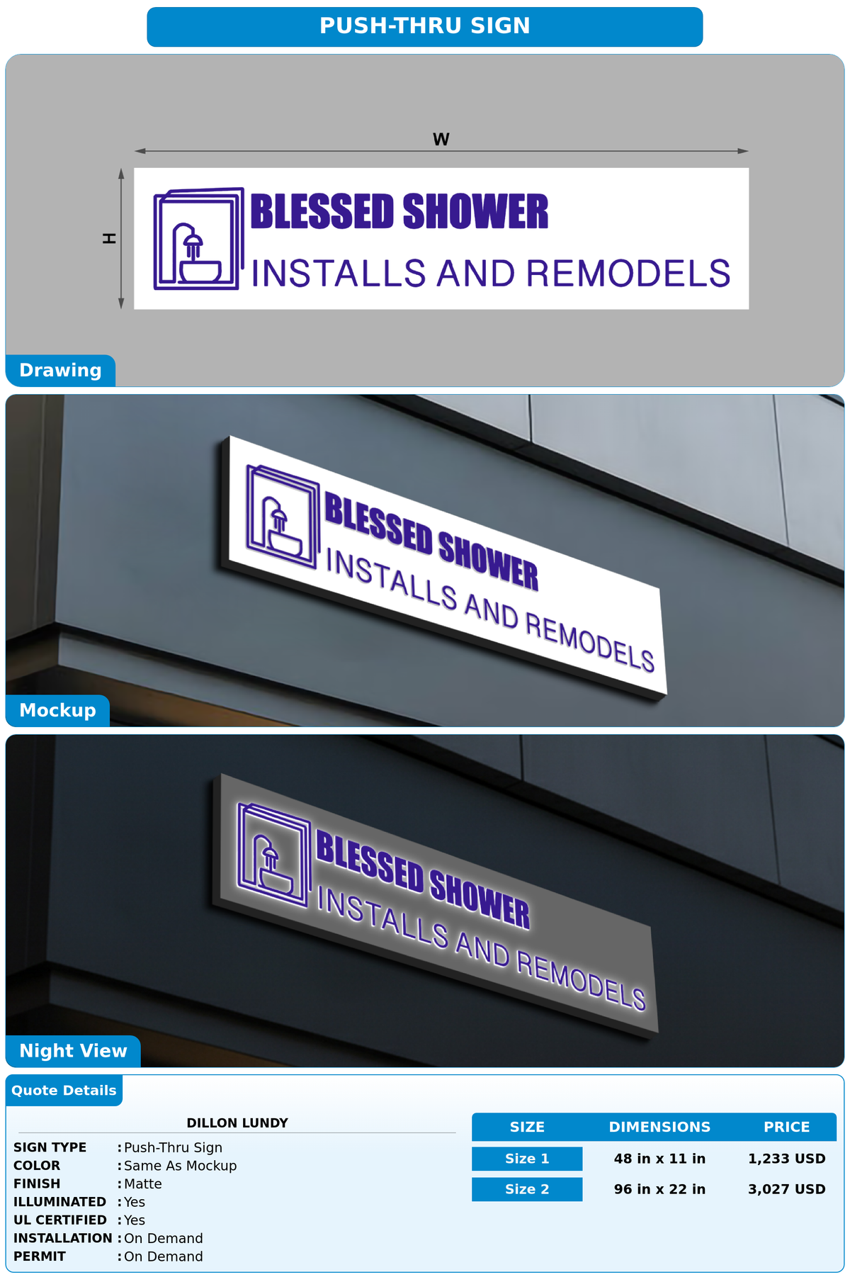 CUSTOM MOCKUP SIGN FOR Dillon Lundy