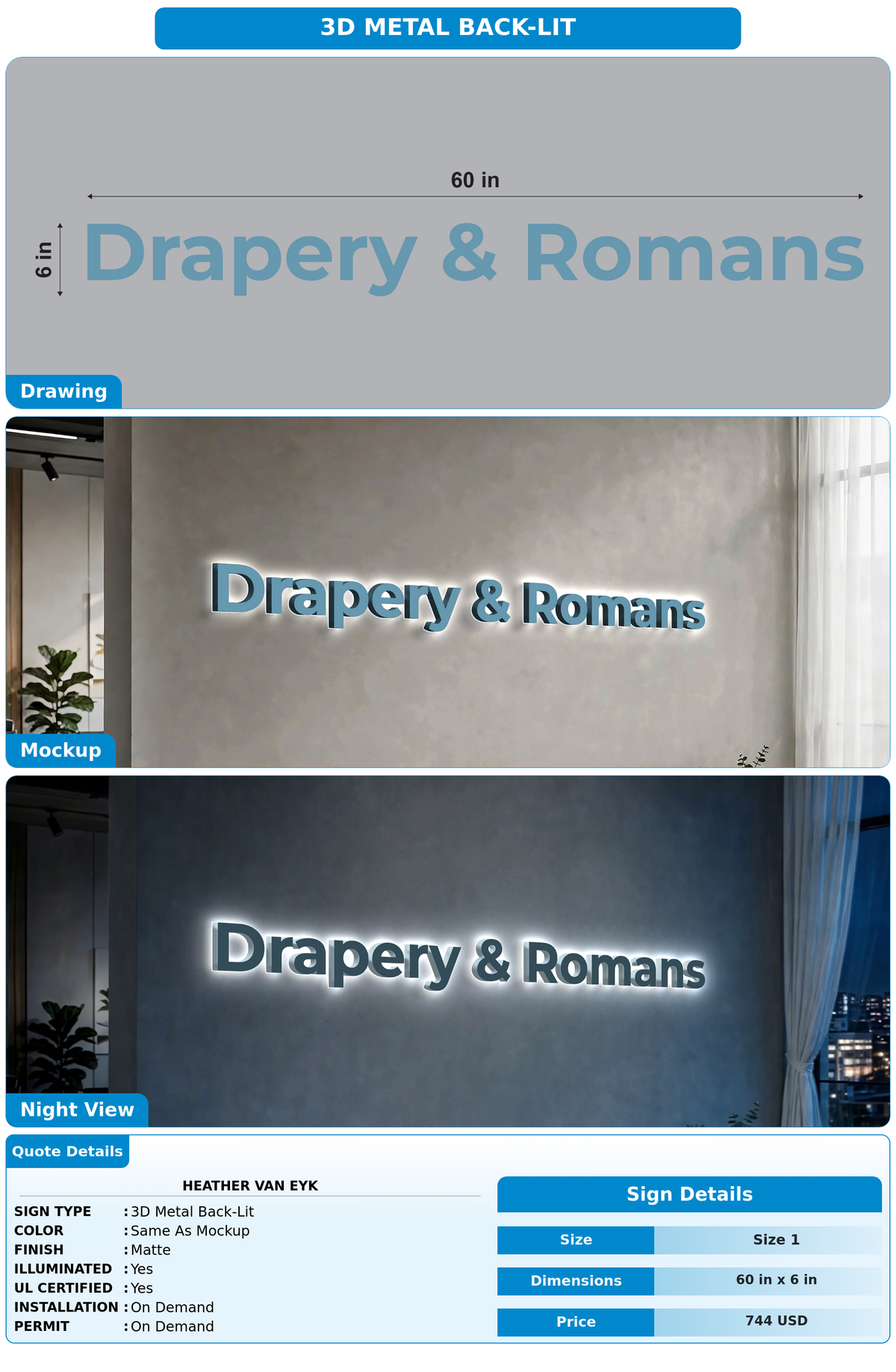 CUSTOM MOCKUP SIGN FOR Heather Van Eyk