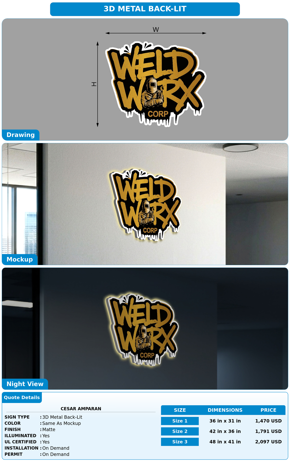 CUSTOM MOCKUP SIGN FOR CESAR AMPARAN