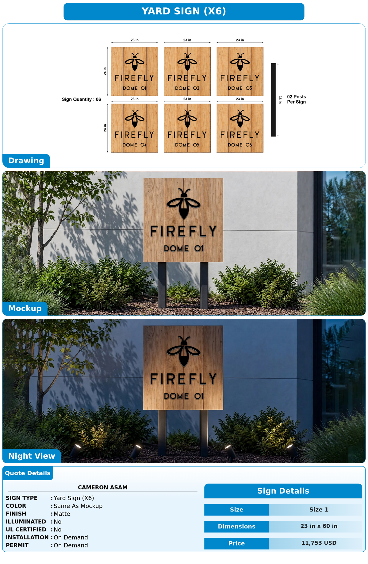 CUSTOM MOCKUP SIGN FOR Cameron Asam