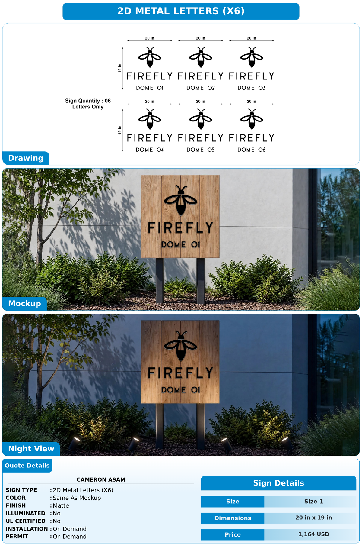 CUSTOM MOCKUP SIGN FOR Cameron Asam