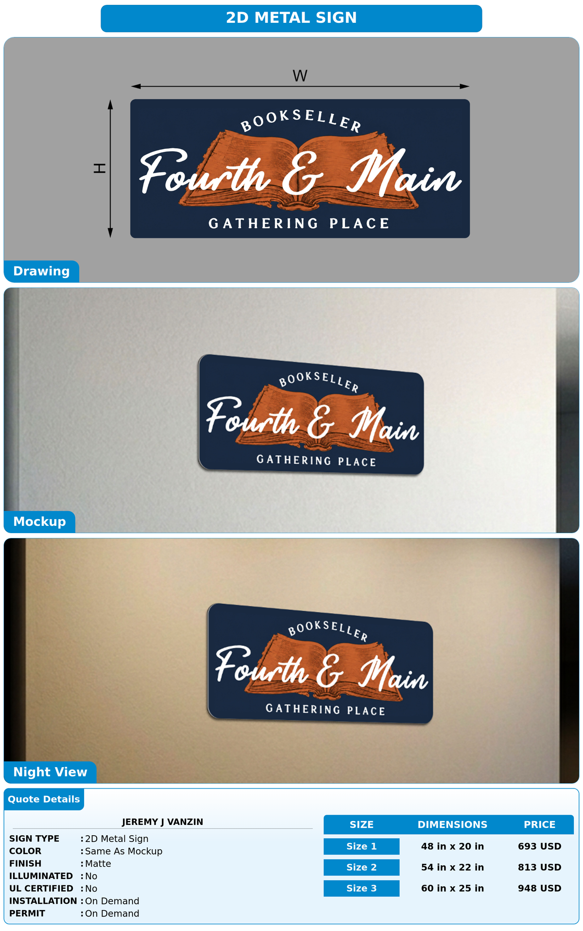 CUSTOM MOCKUP SIGN FOR Jeremy J Vanzin