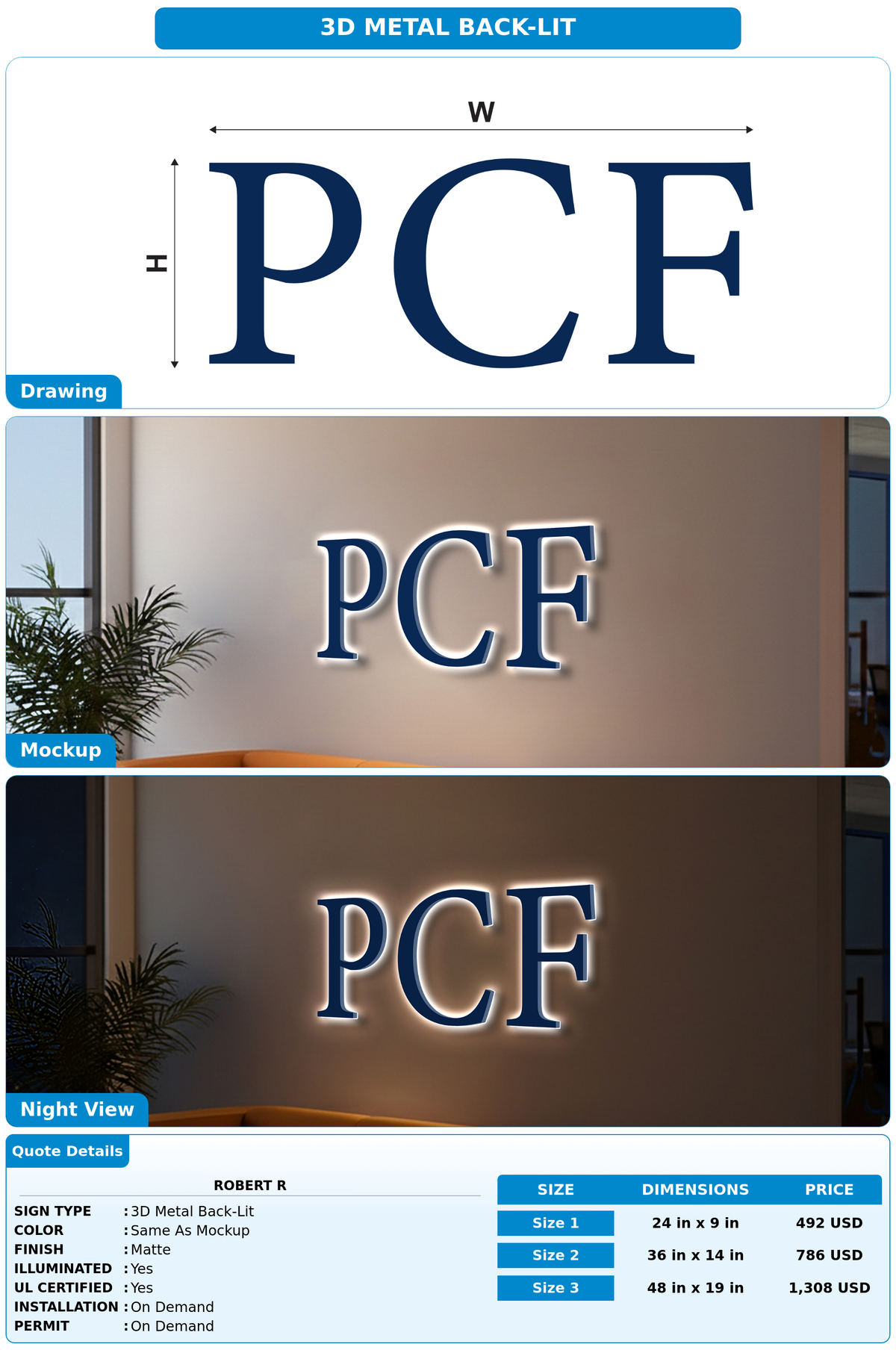 CUSTOM MOCKUP SIGN FOR Robert R
