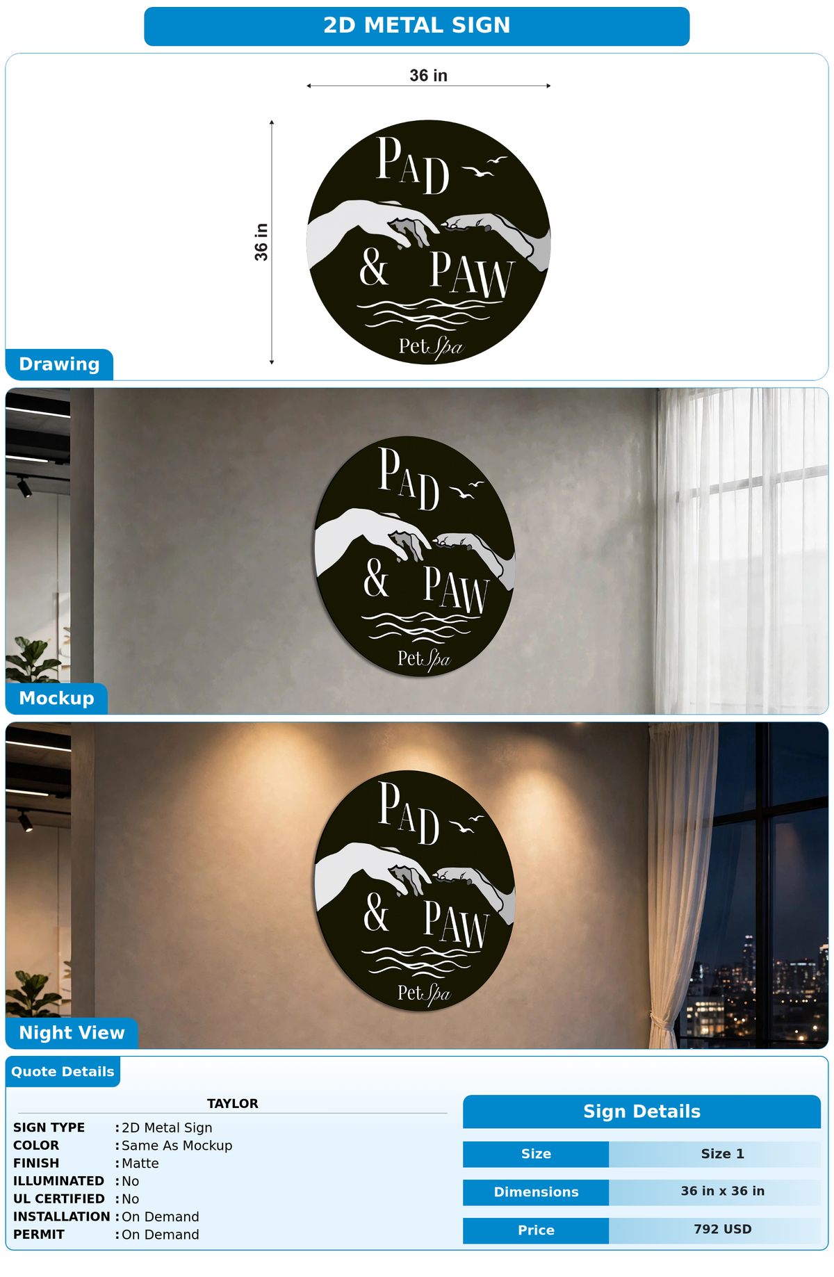 CUSTOM MOCKUP SIGN FOR Taylor