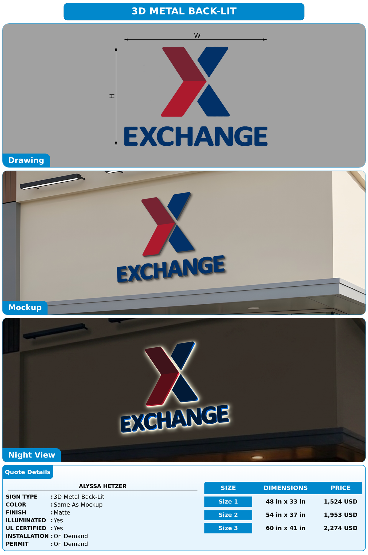 CUSTOM MOCKUP SIGN FOR Alyssa Hetzer