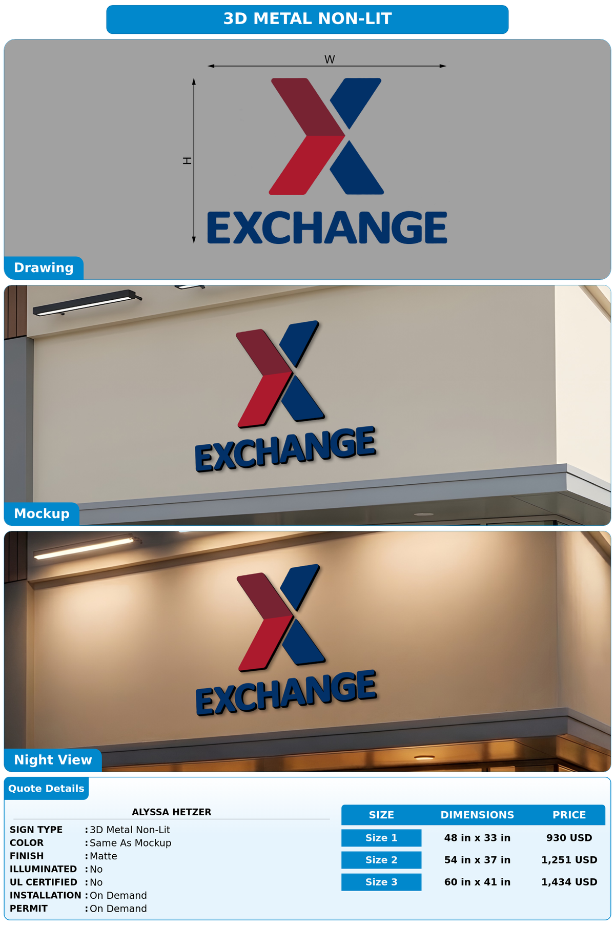 CUSTOM MOCKUP SIGN FOR Alyssa Hetzer