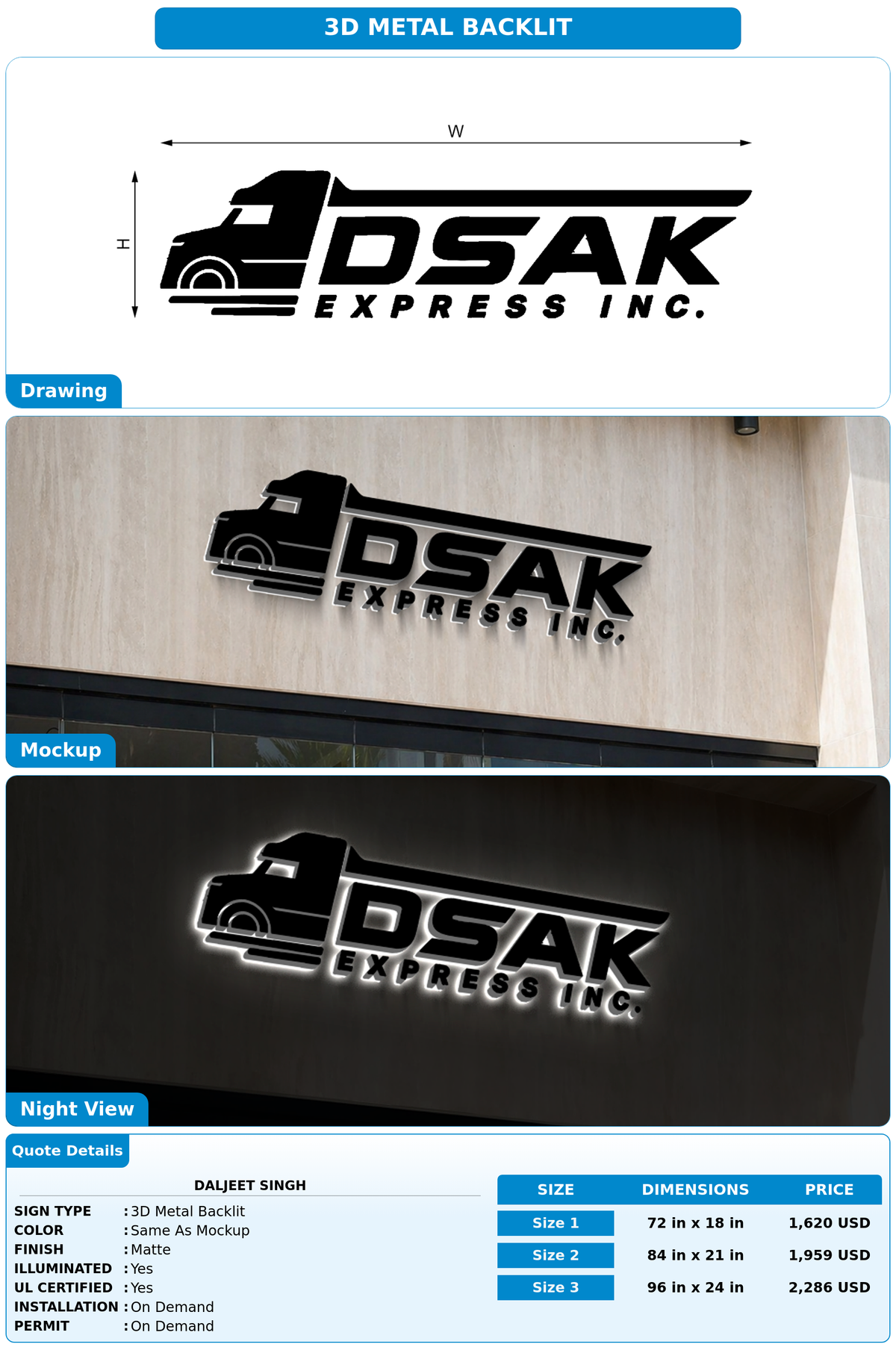CUSTOM MOCKUP SIGN FOR Daljeet Singh