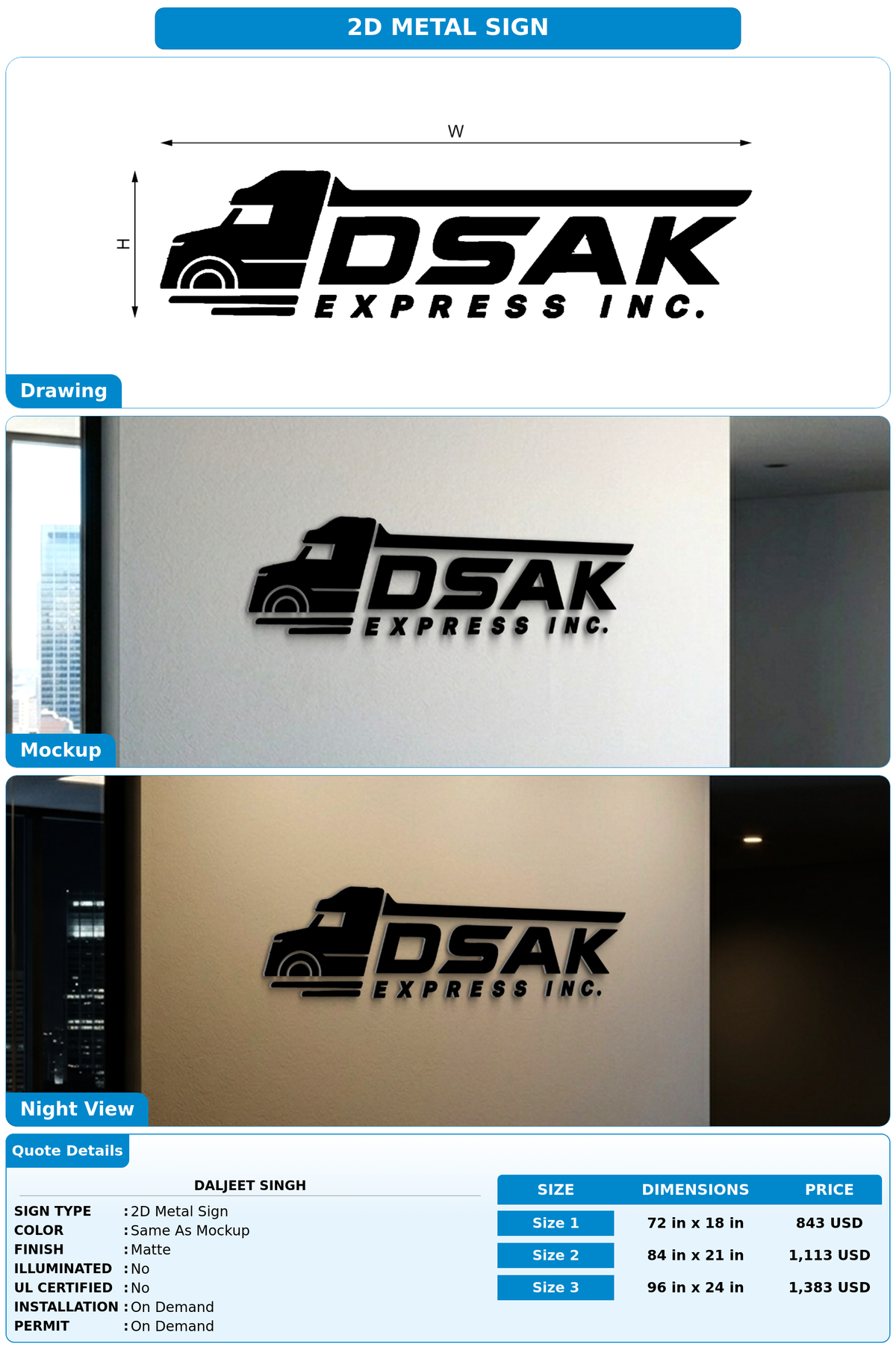 CUSTOM MOCKUP SIGN FOR Daljeet Singh