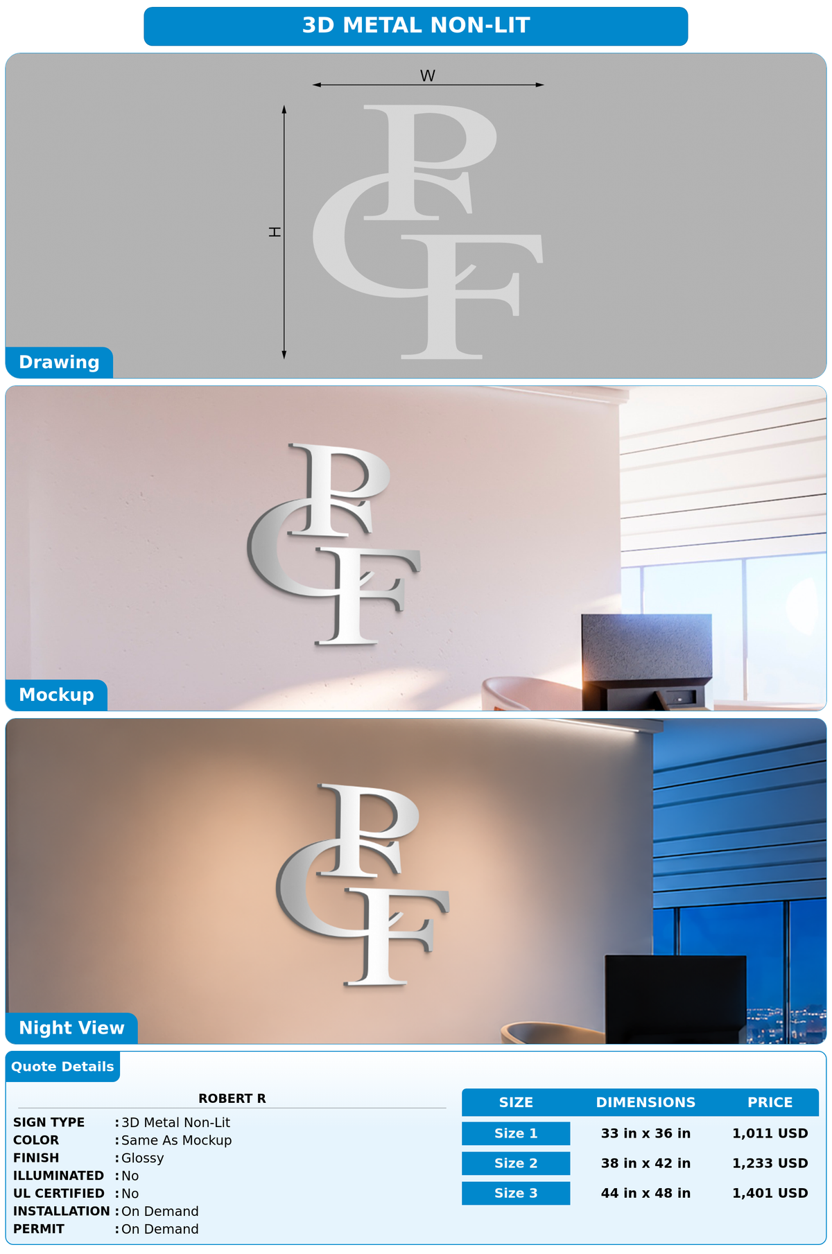 CUSTOM MOCKUP SIGN FOR Robert R