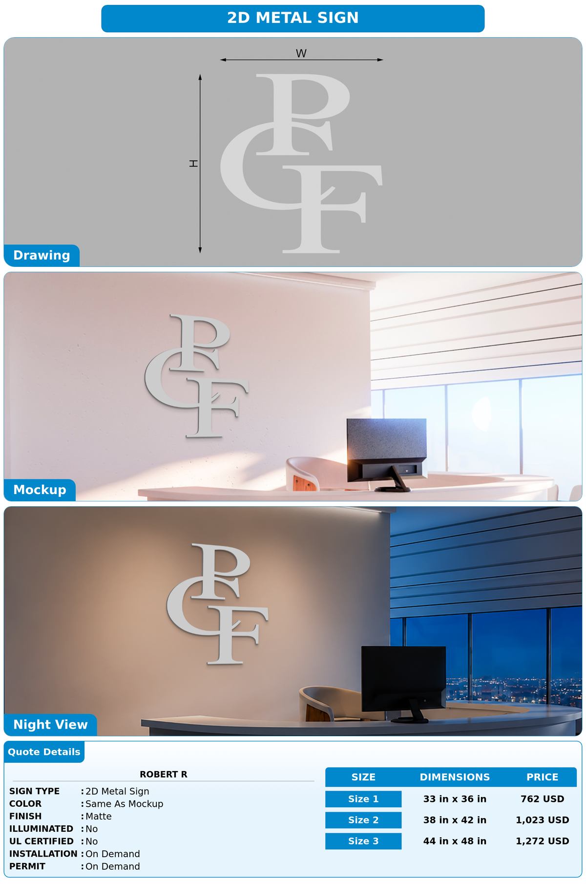 CUSTOM MOCKUP SIGN FOR Robert R