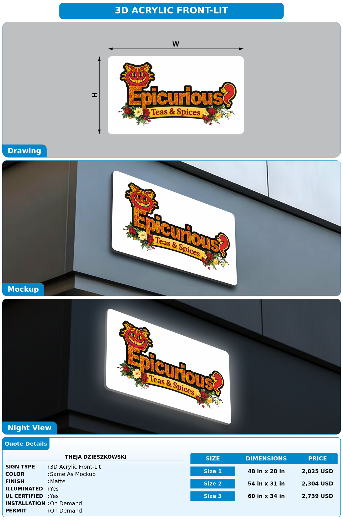 CUSTOM MOCKUP SIGN FOR Theja Dzieszkowski