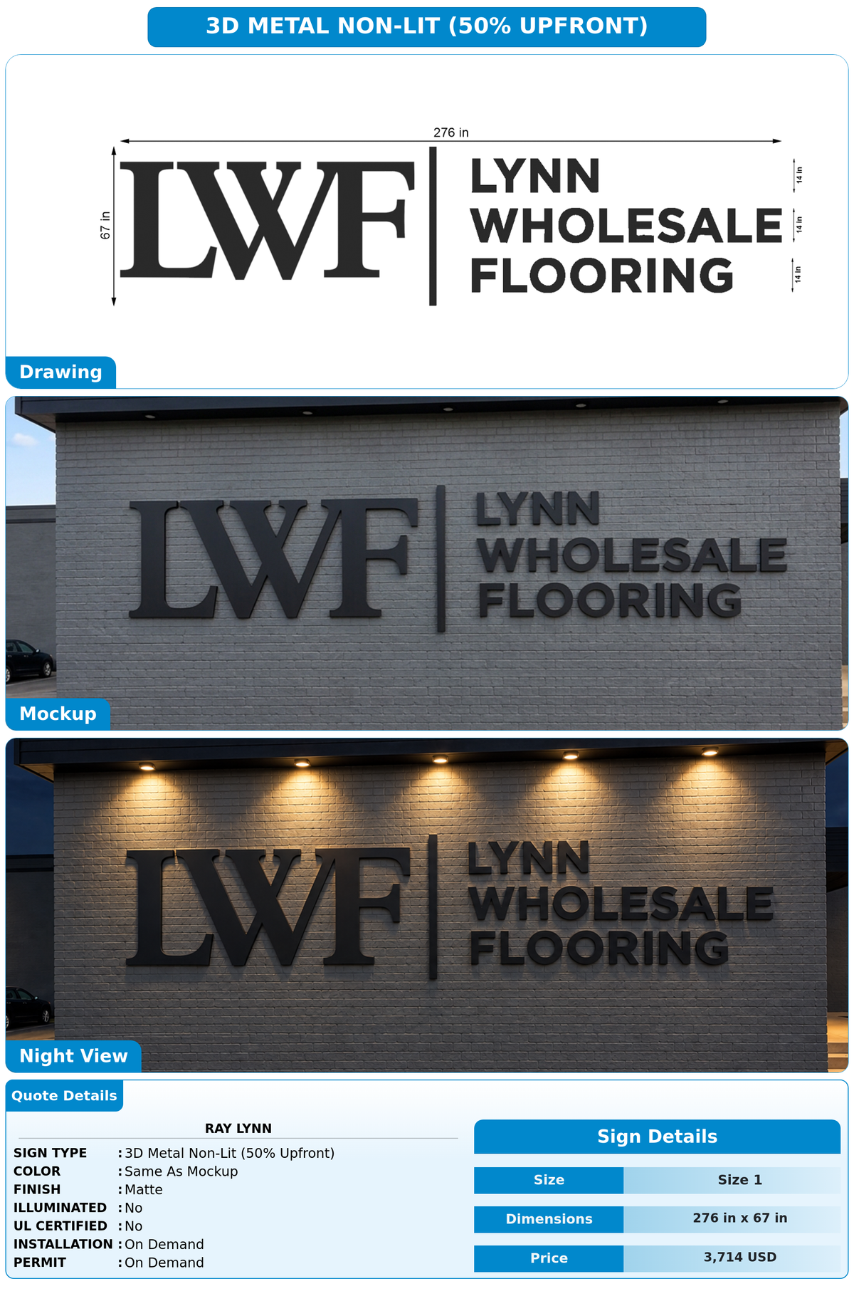 CUSTOM MOCKUP SIGN FOR Ray Lynn