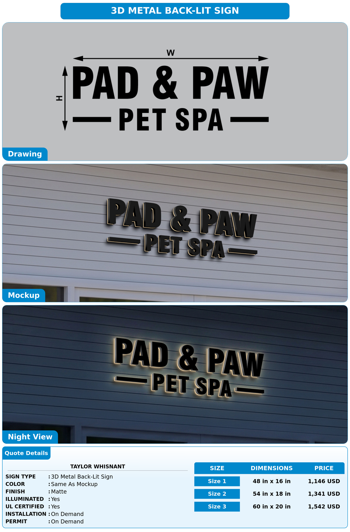 CUSTOM MOCKUP SIGN FOR Taylor Whisnant