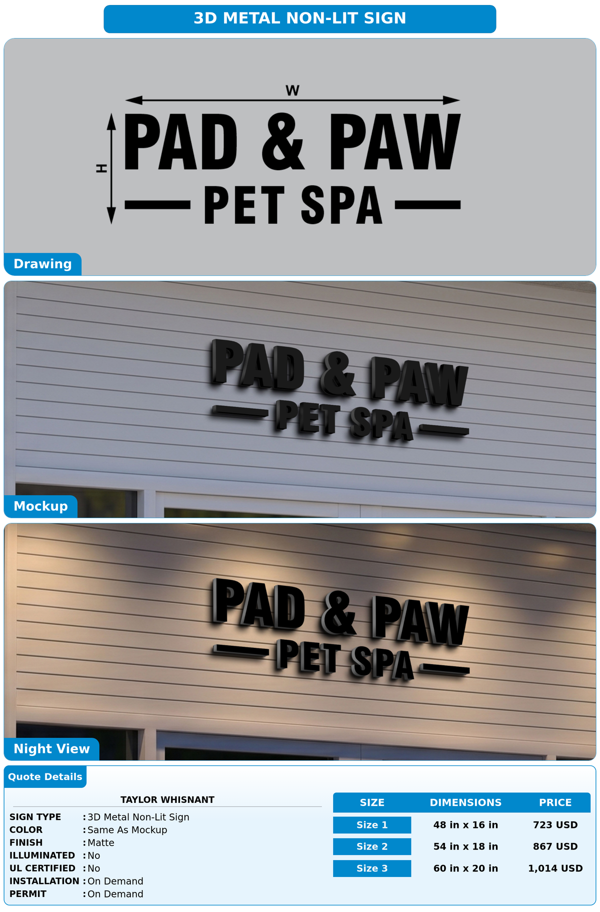 CUSTOM MOCKUP SIGN FOR Taylor Whisnant