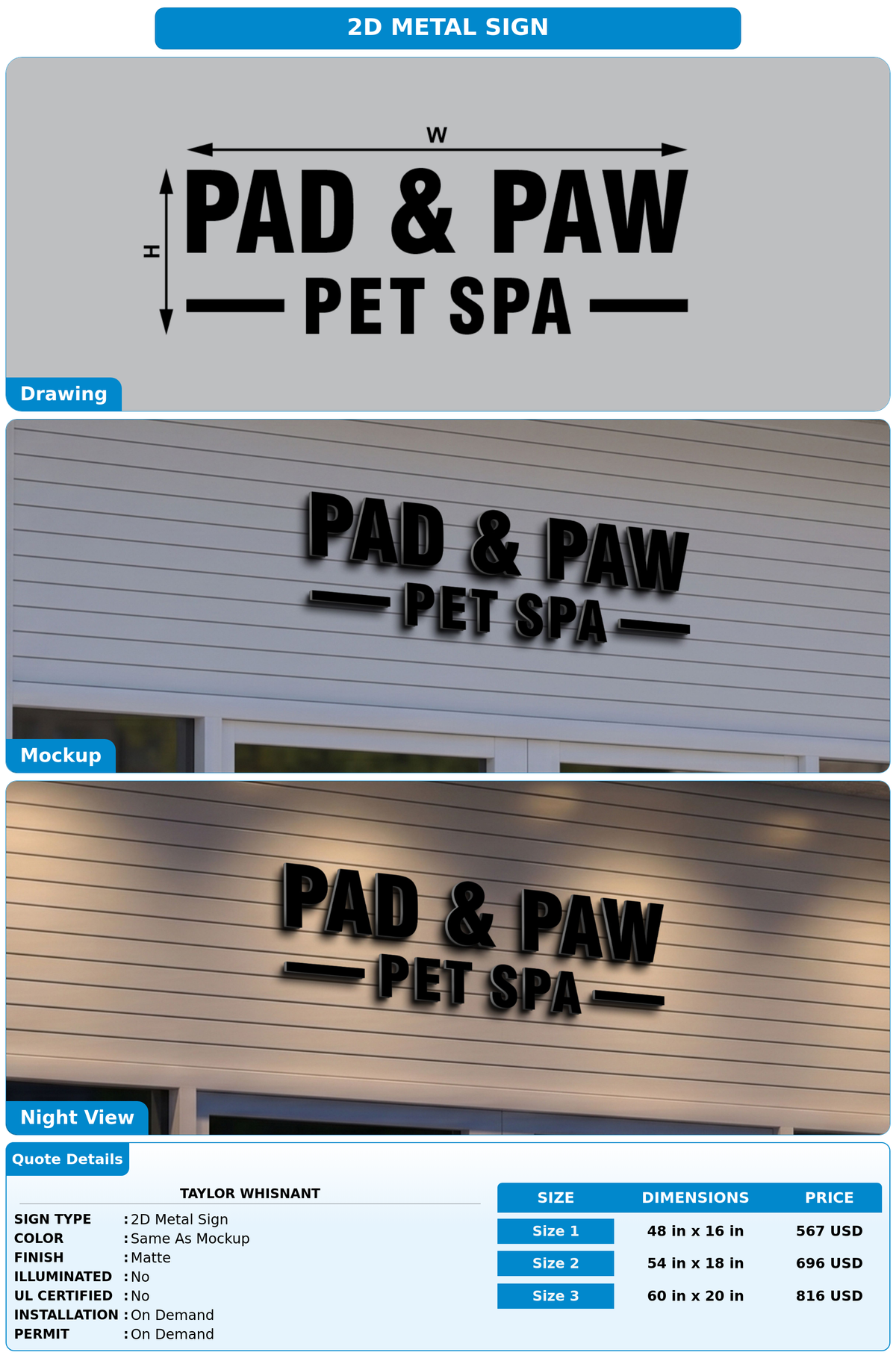CUSTOM MOCKUP SIGN FOR Taylor Whisnant
