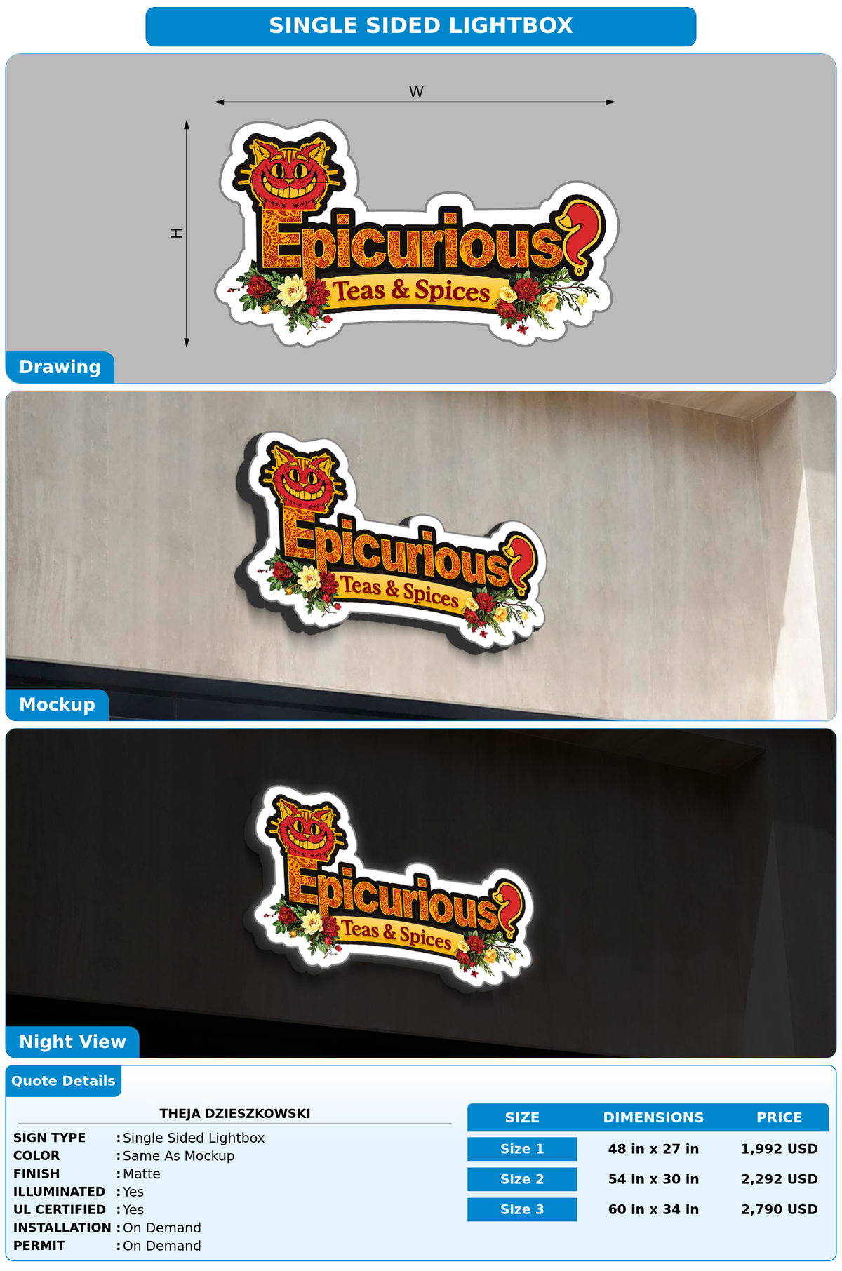 CUSTOM MOCKUP SIGN FOR Theja Dzieszkowski