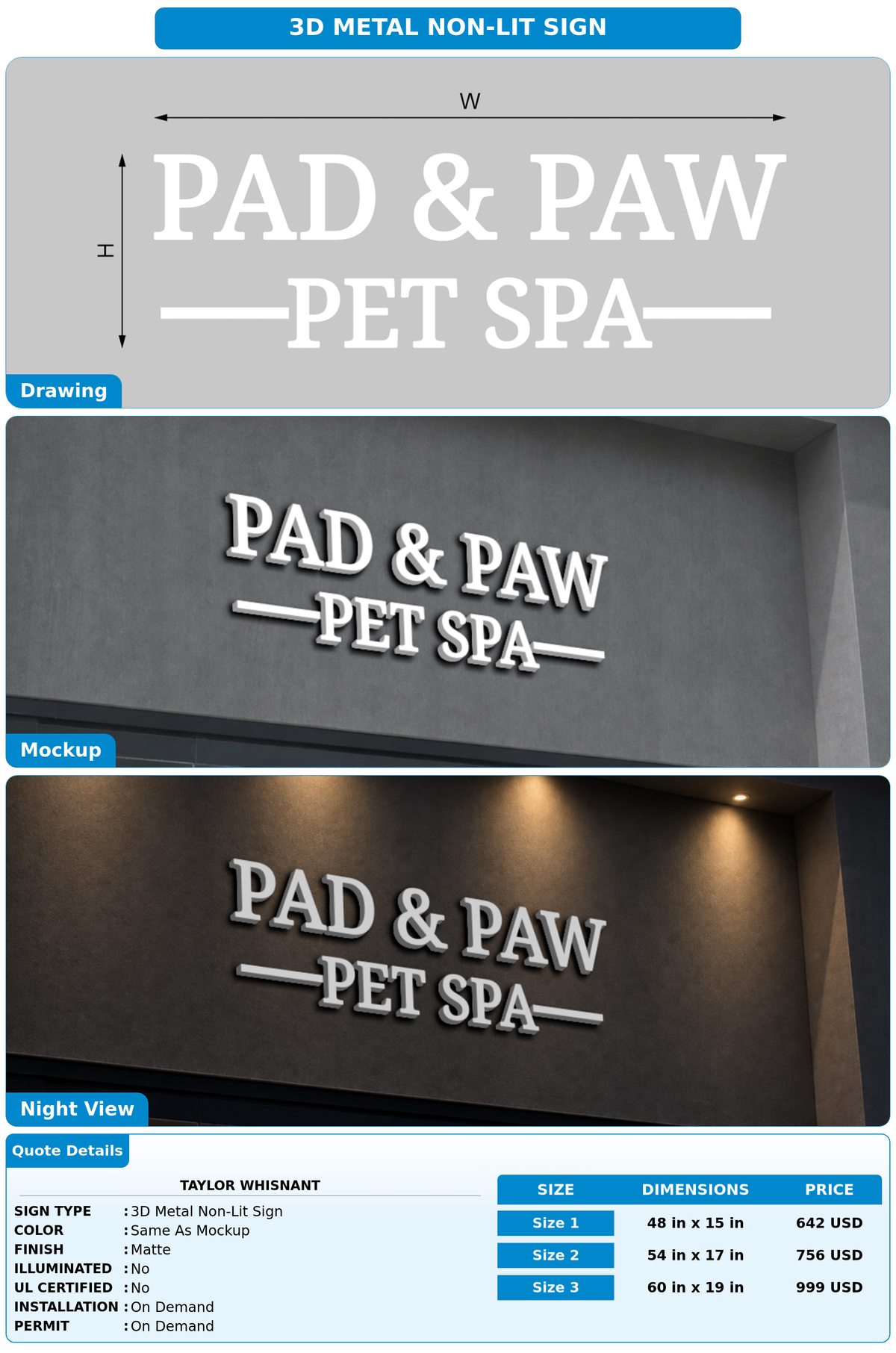 CUSTOM MOCKUP SIGN FOR Taylor Whisnant